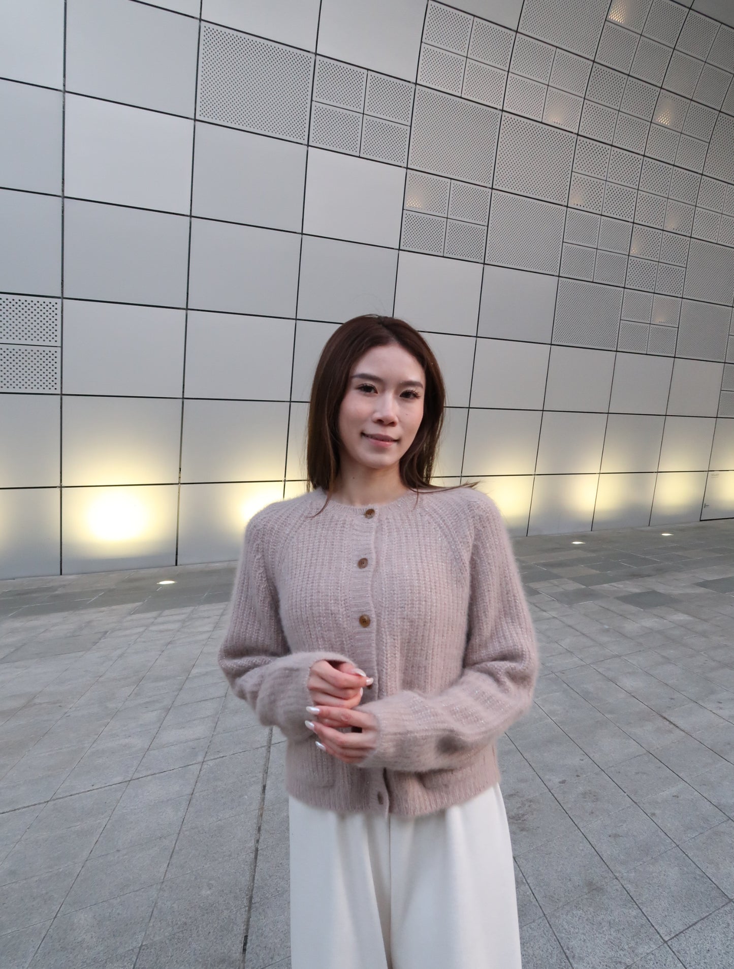 Dusty Pink Bling Alphaca Cardigan