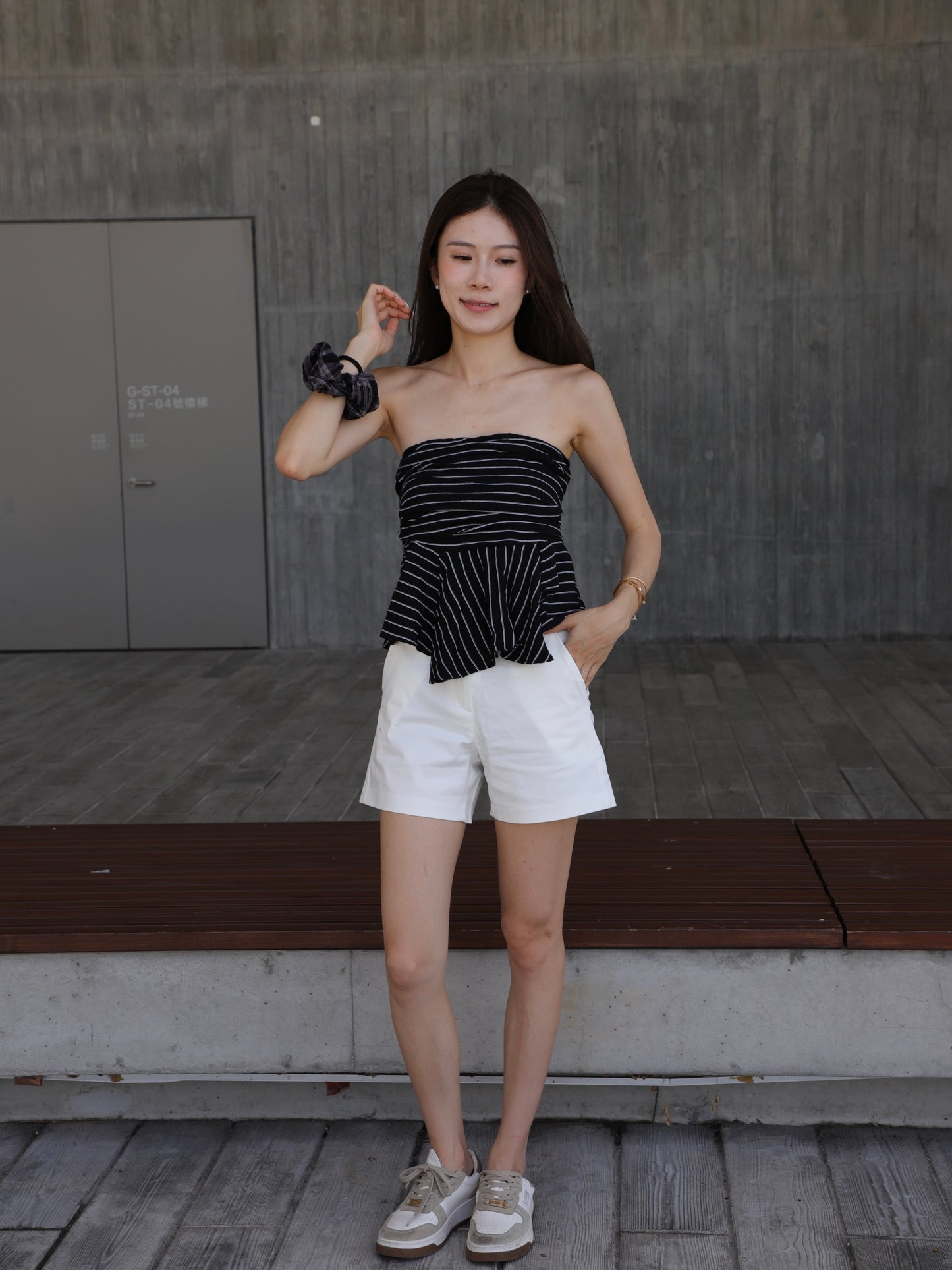 High Waisted White Shorts