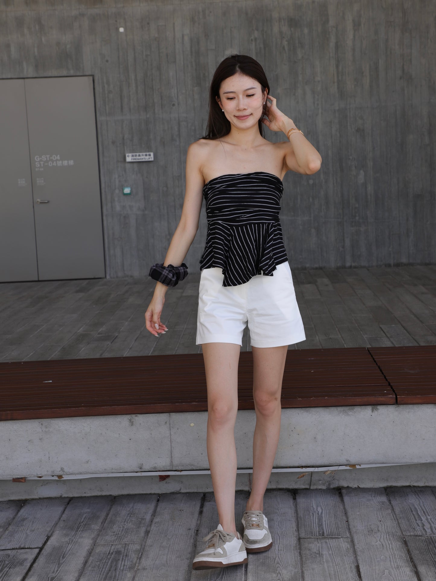 High Waisted White Shorts