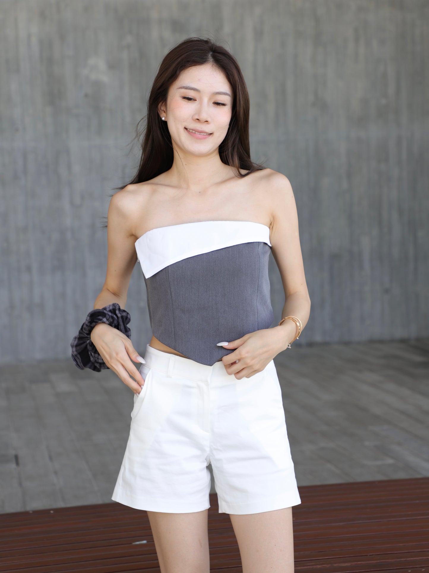High Waisted White Shorts