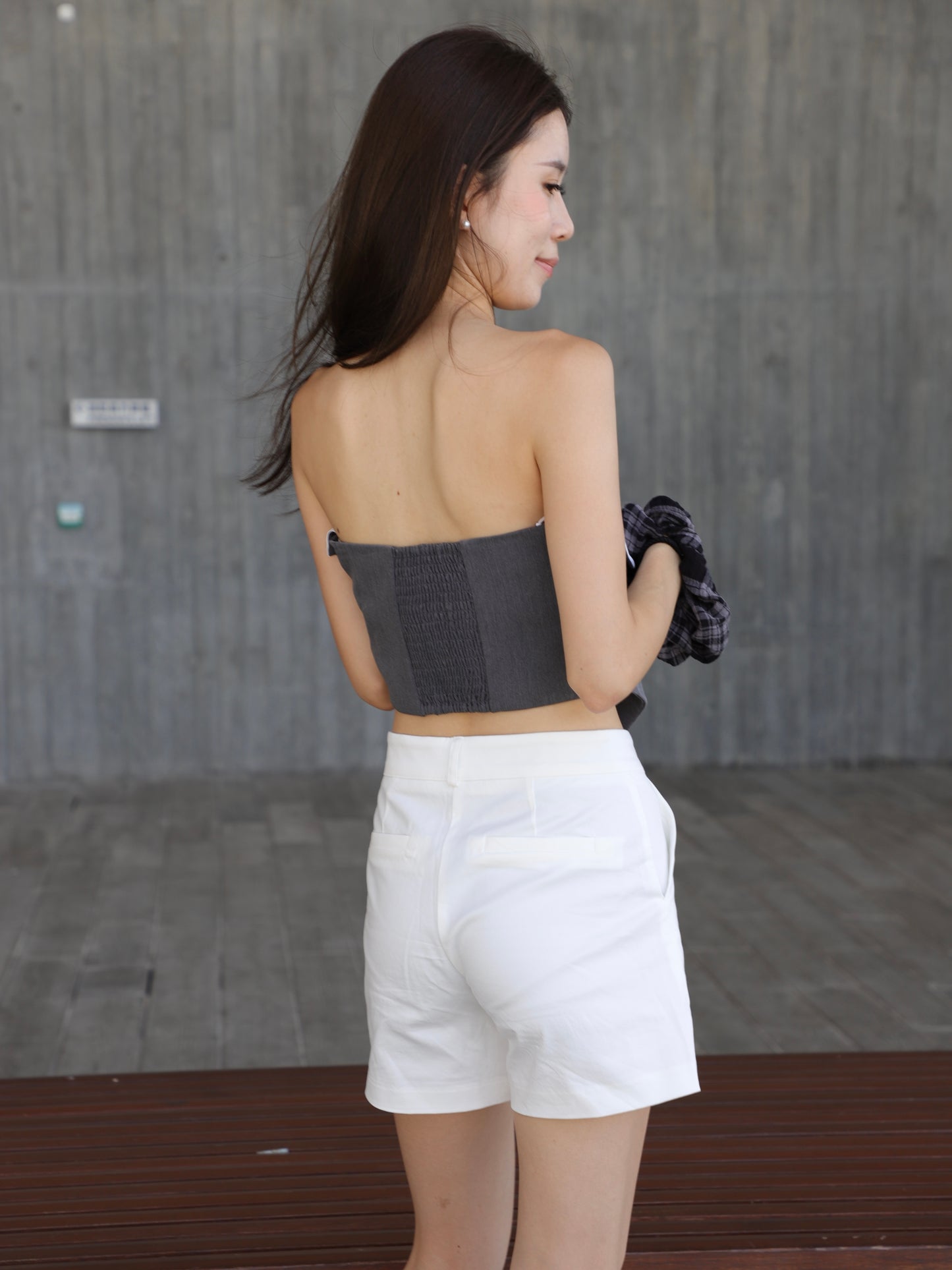 High Waisted White Shorts