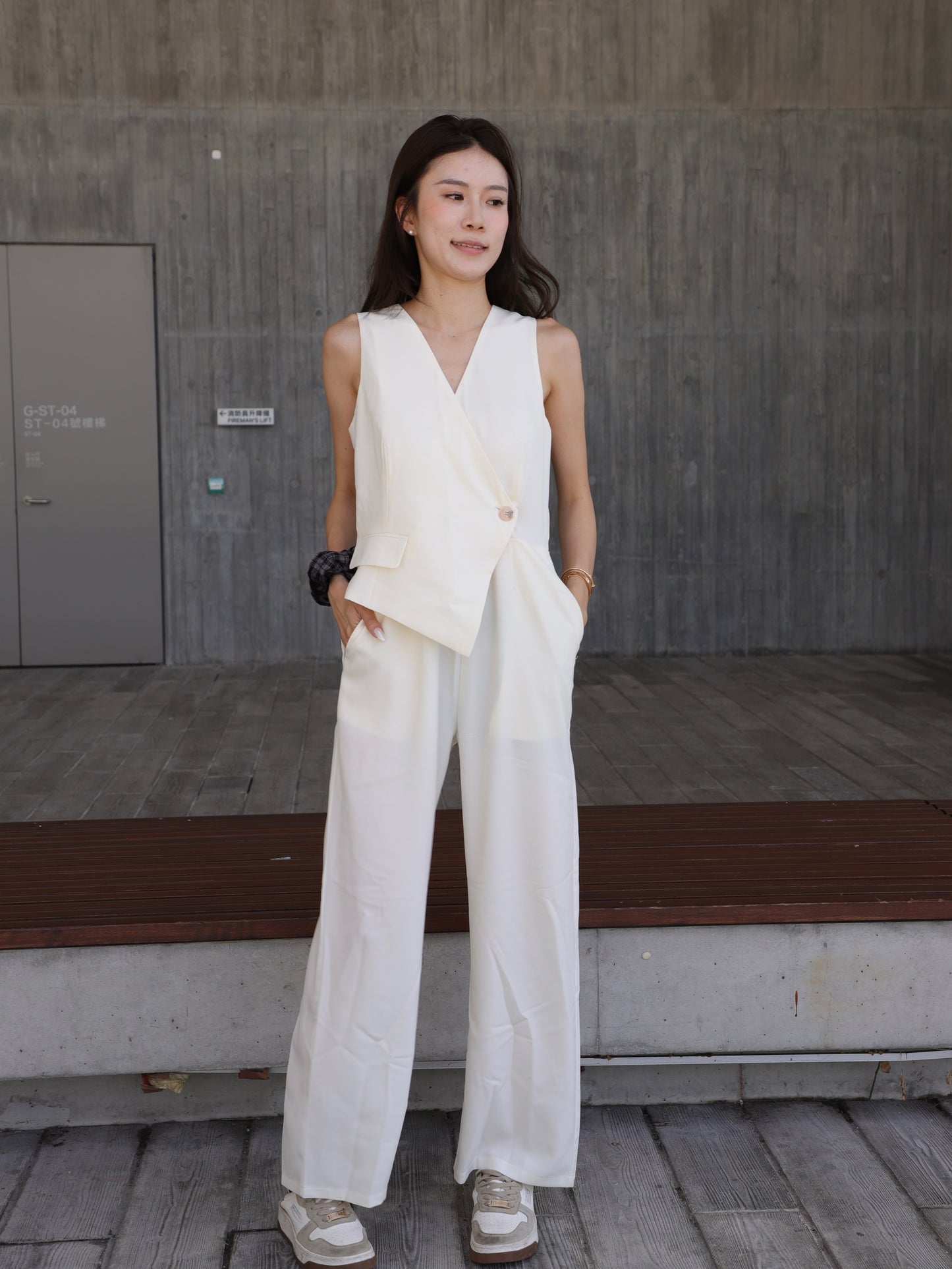 Office Like Chiffon Jumpsuit