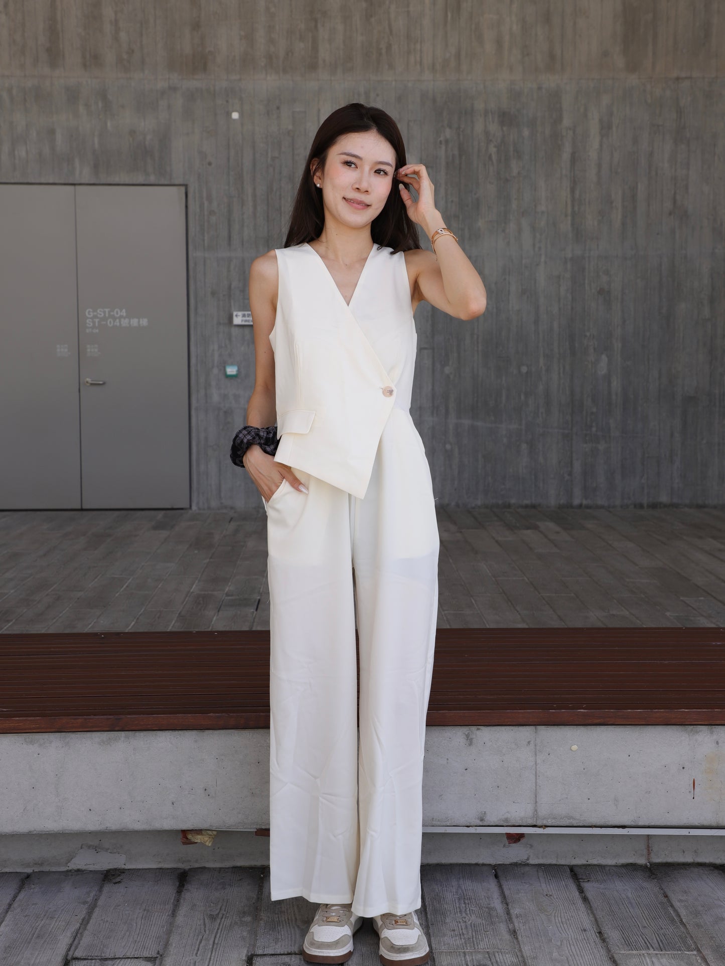Office Like Chiffon Jumpsuit