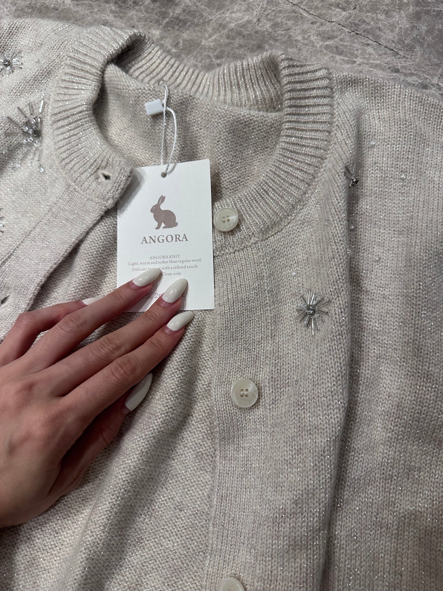 Star Attached Cashmere Cardigan