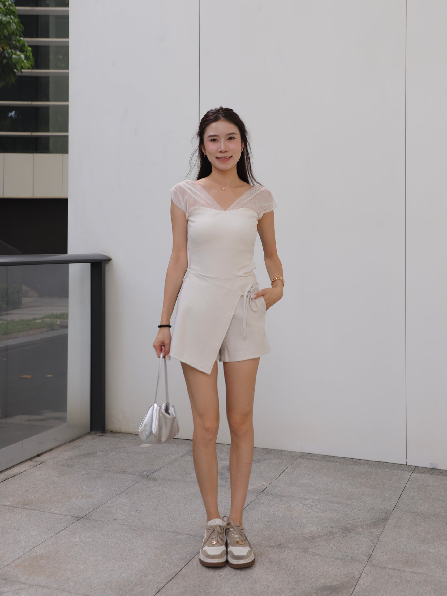 See Through V Cotton T Top