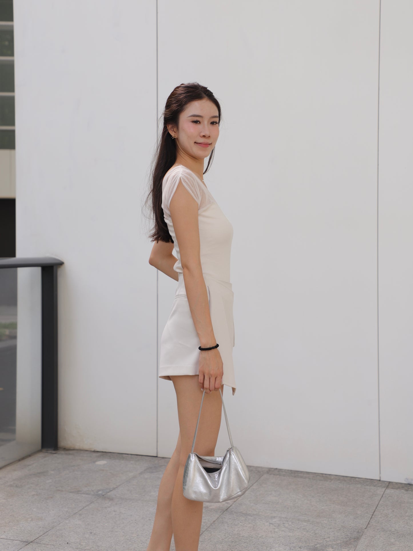 See Through V Cotton T Top