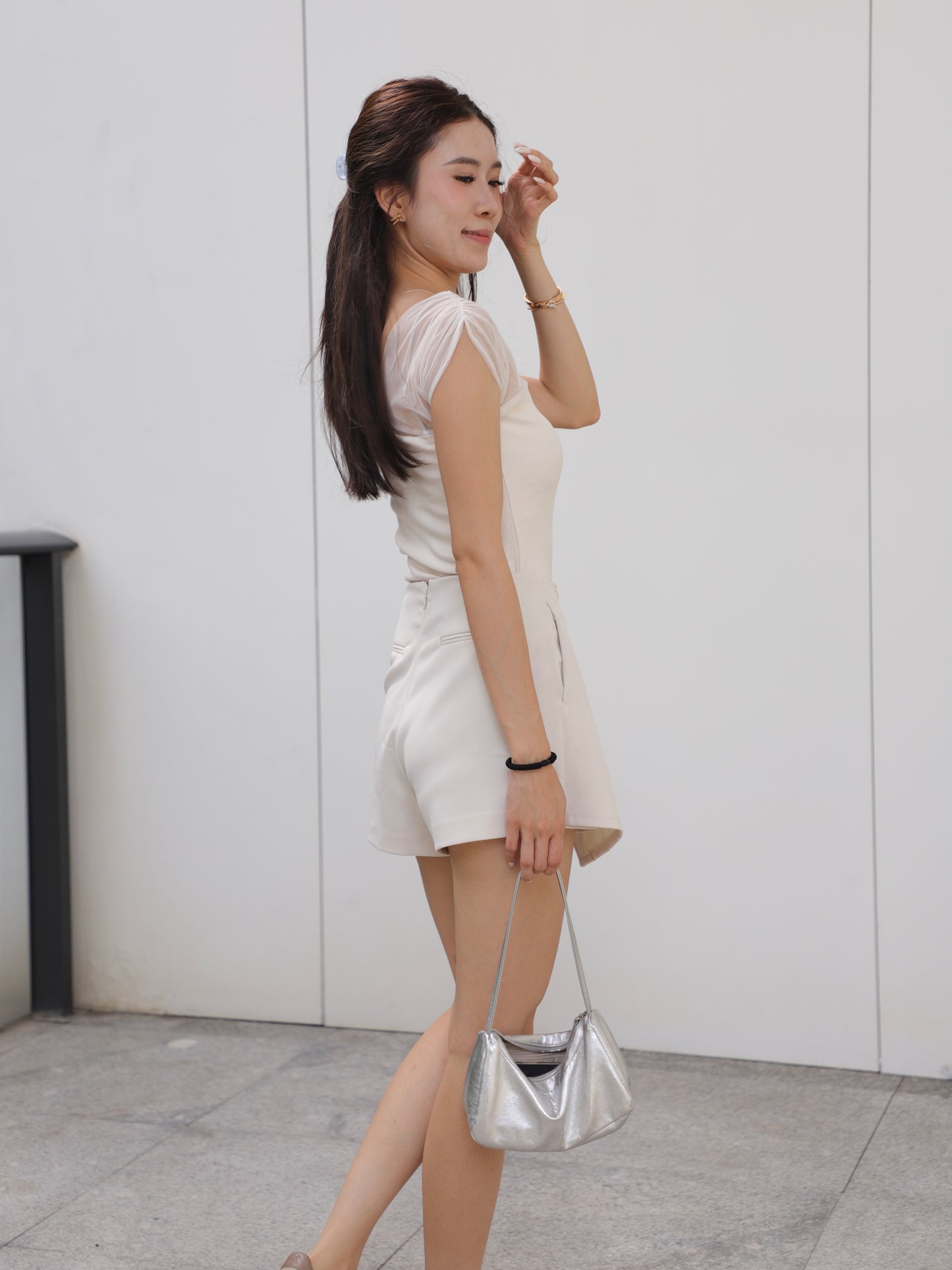 See Through V Cotton T Top