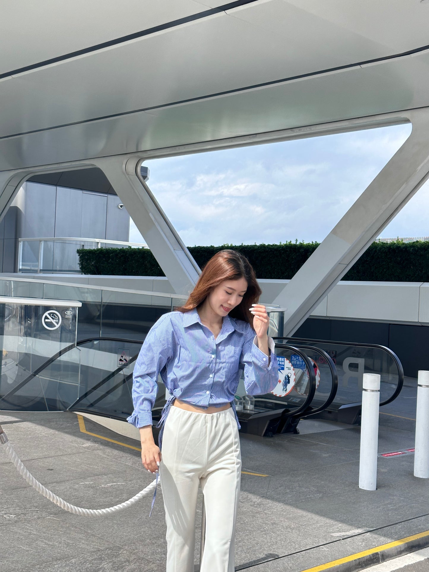 Cotton Slit Flare Pants