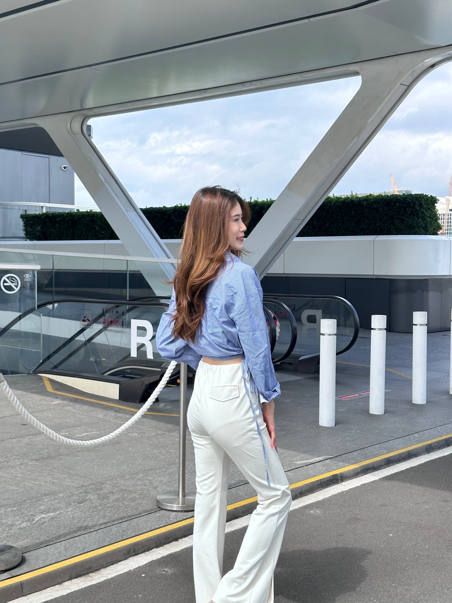 Cotton Slit Flare Pants