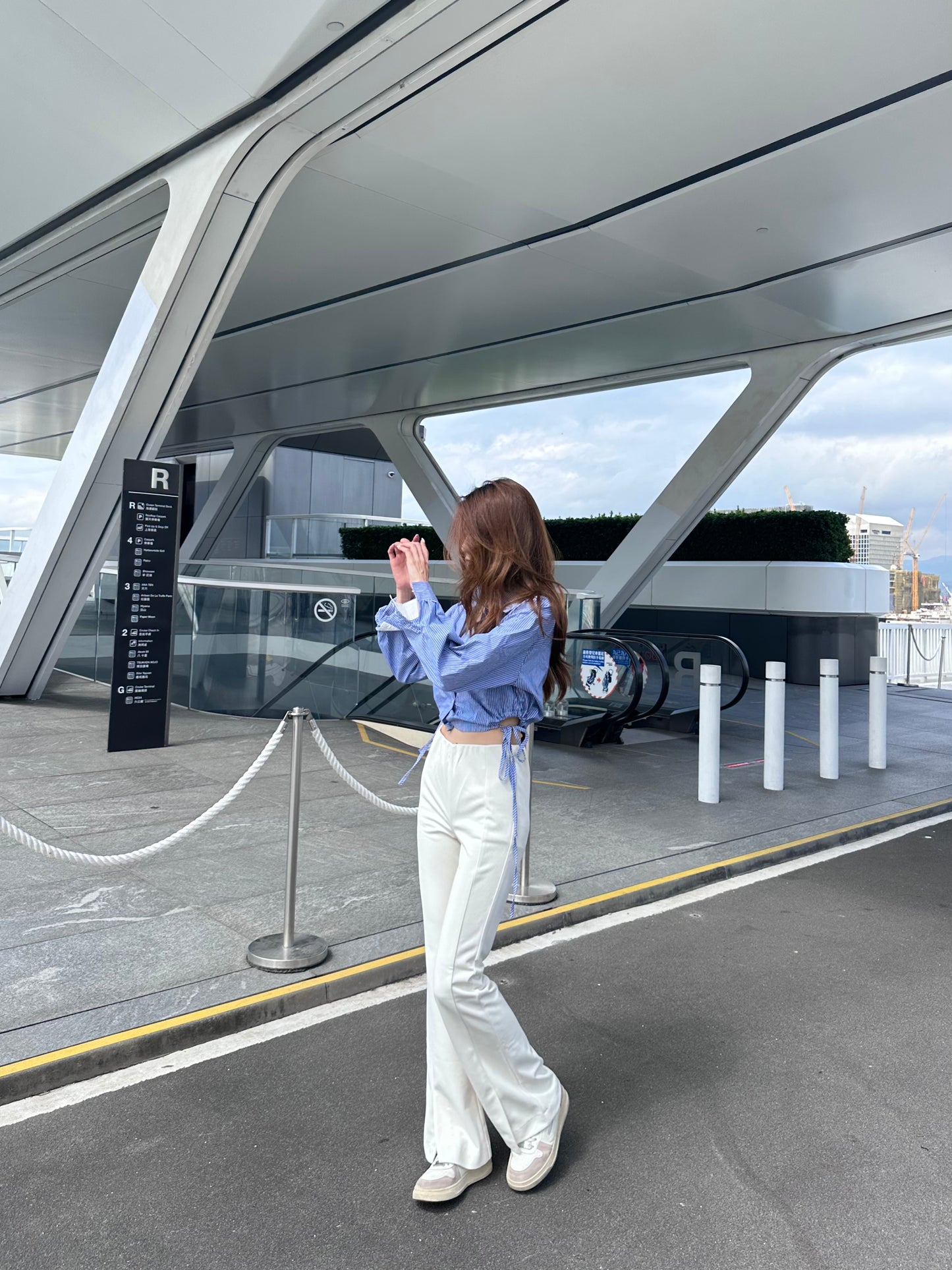 Cotton Slit Flare Pants