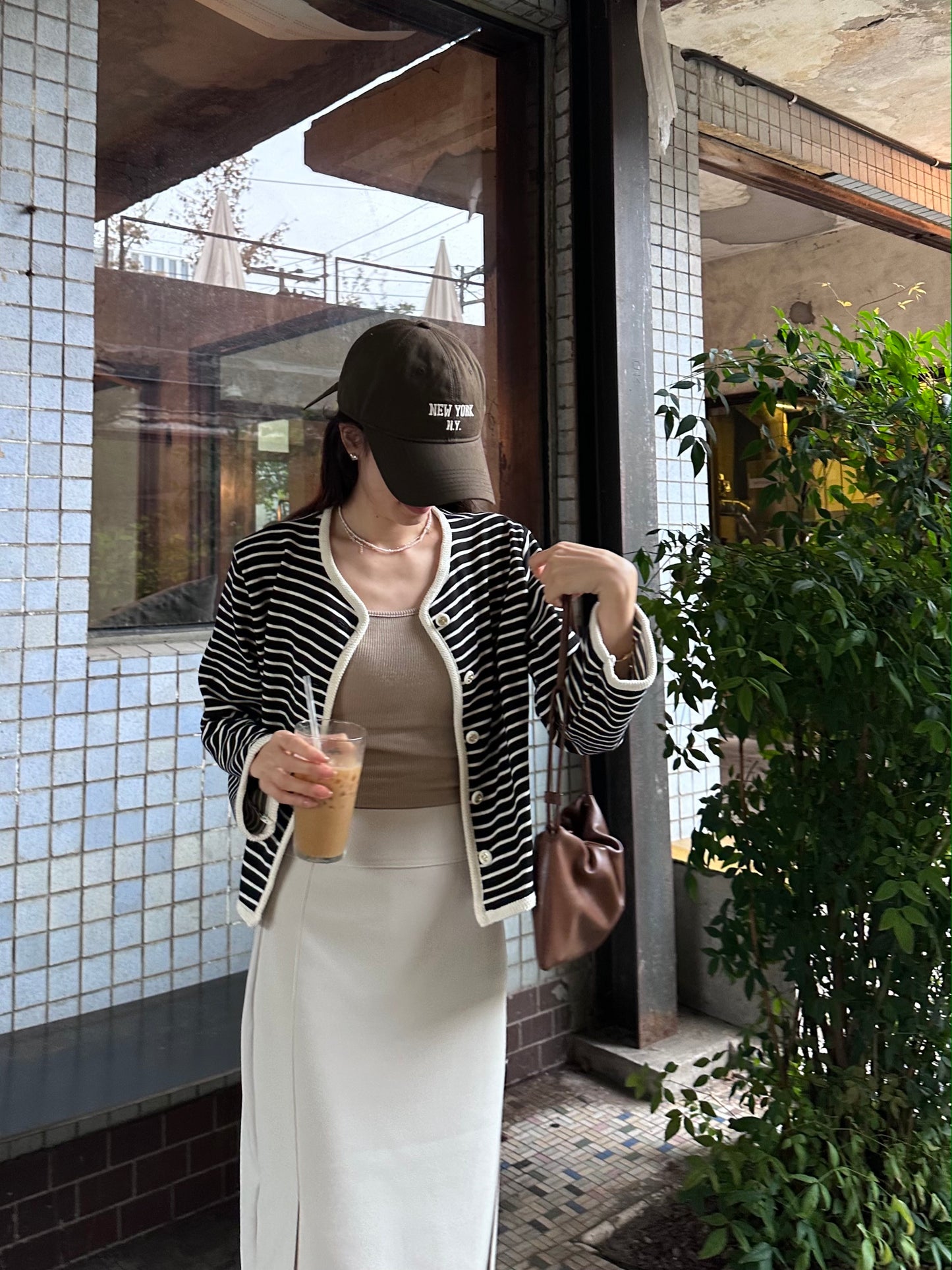 Basic Striped Long Sleeves Cardigan