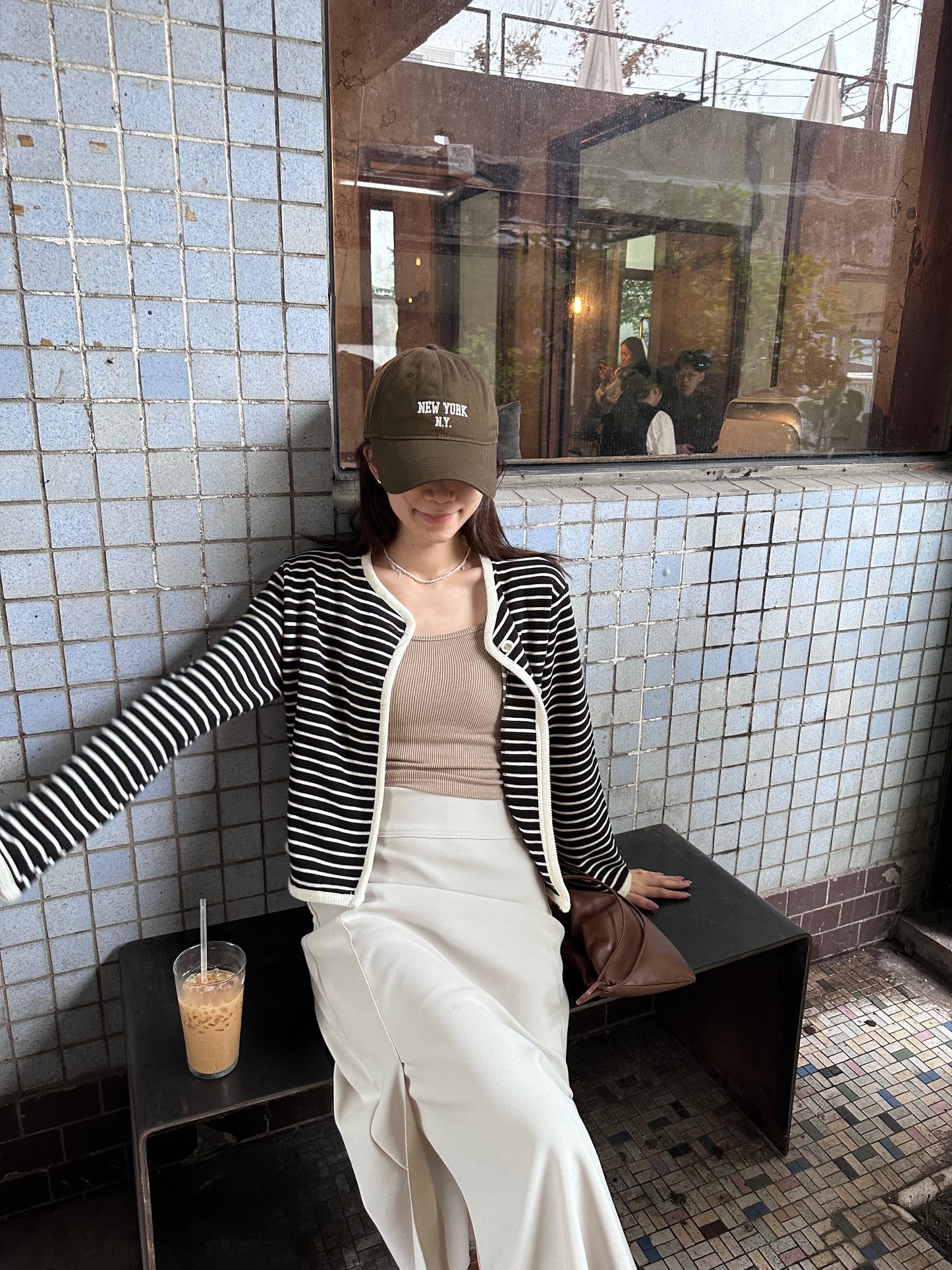 Basic Striped Long Sleeves Cardigan