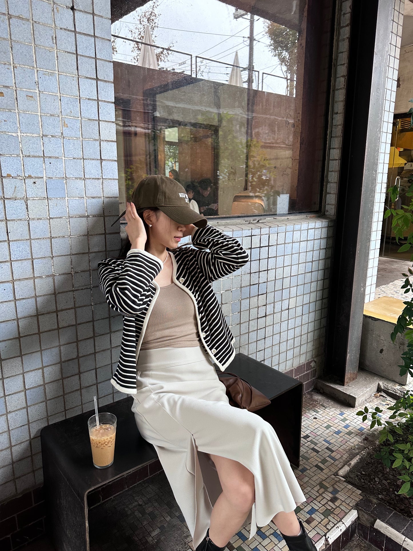 Basic Striped Long Sleeves Cardigan