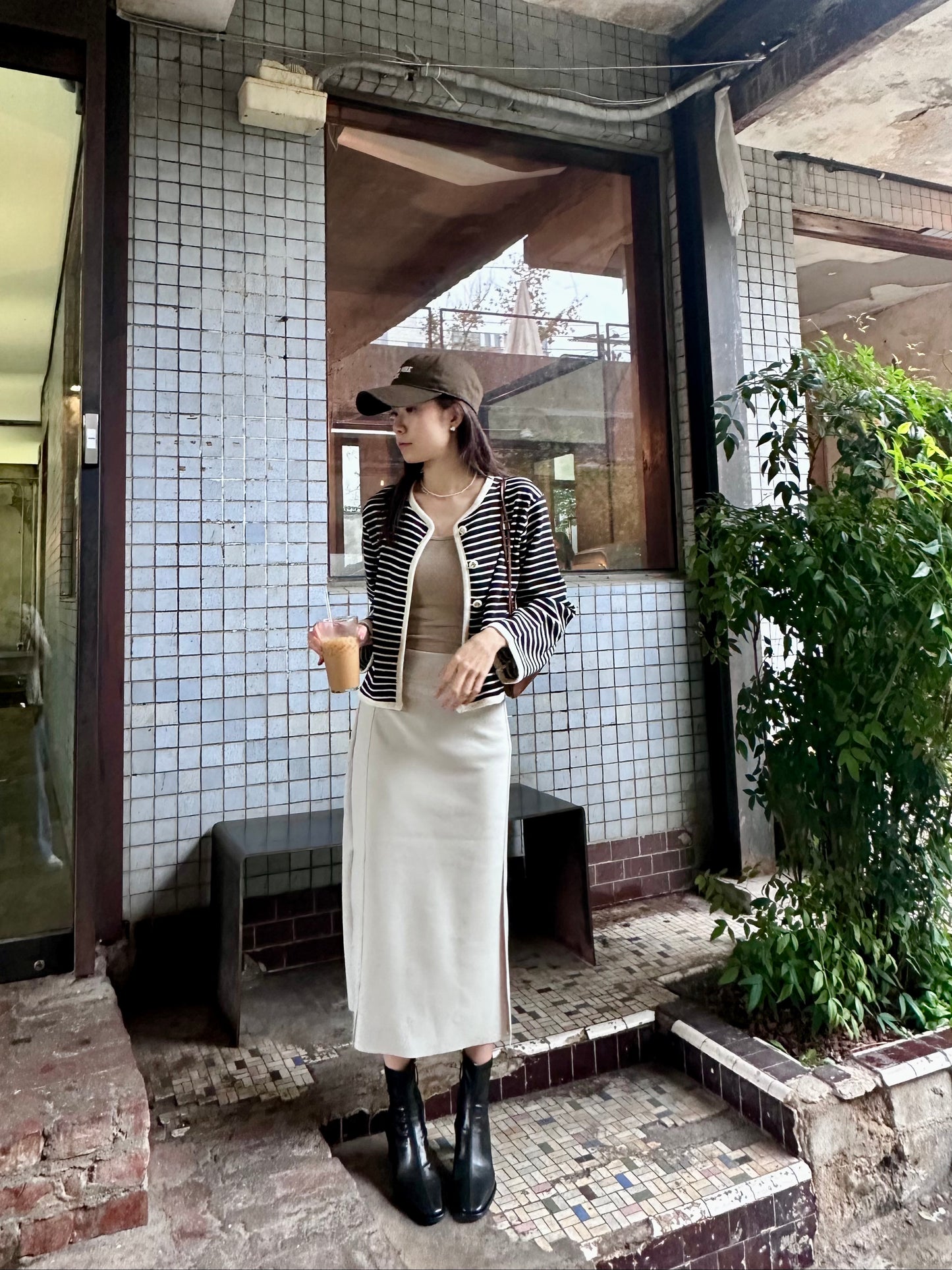Basic Striped Long Sleeves Cardigan