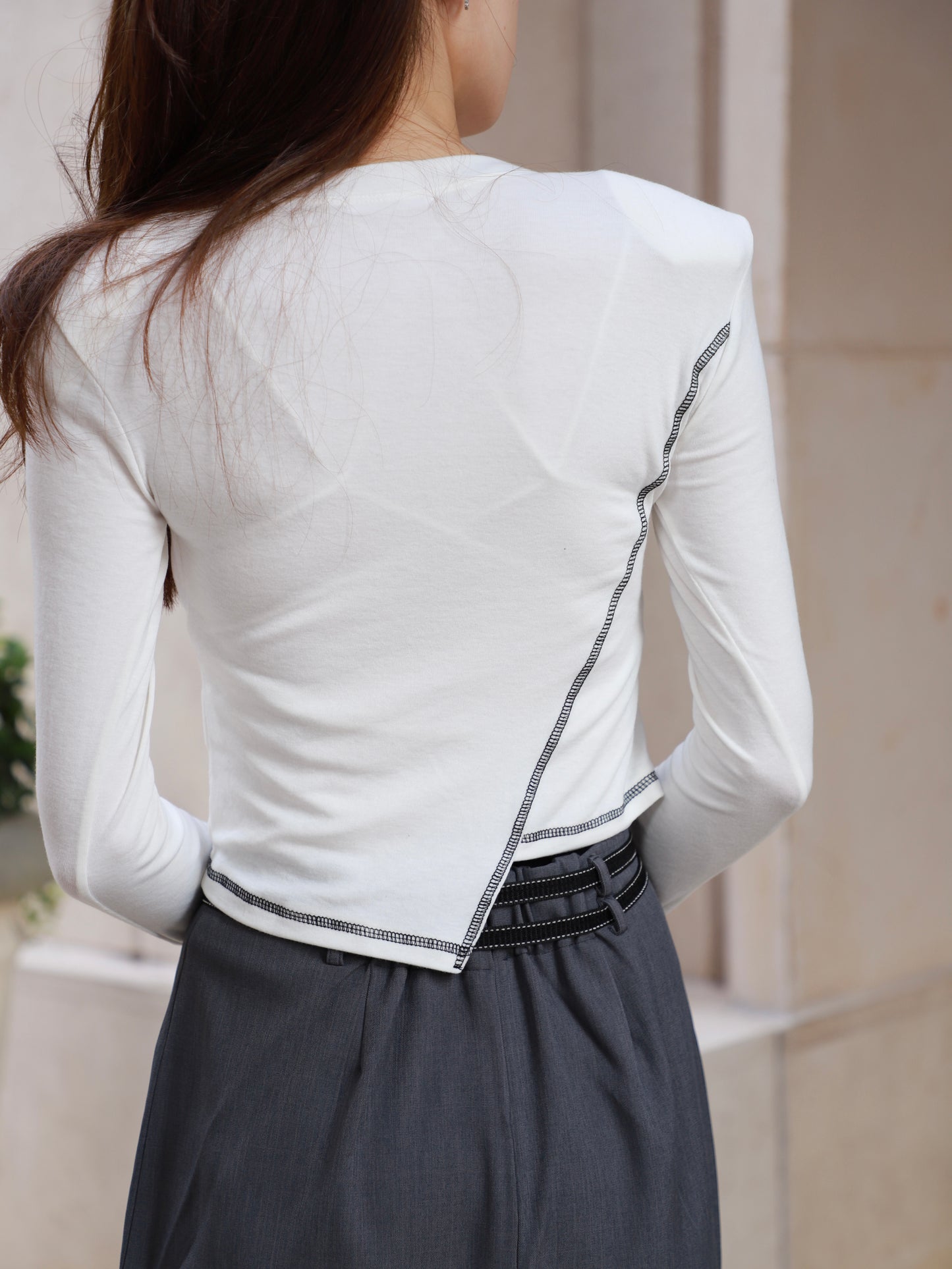 Double Belt Chiffon Maxi Skirt