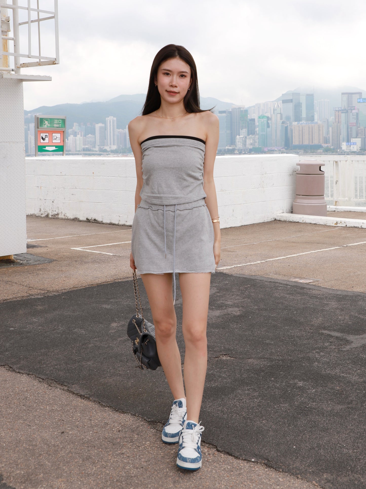 Cotton Tube & Skirt Shorts Set