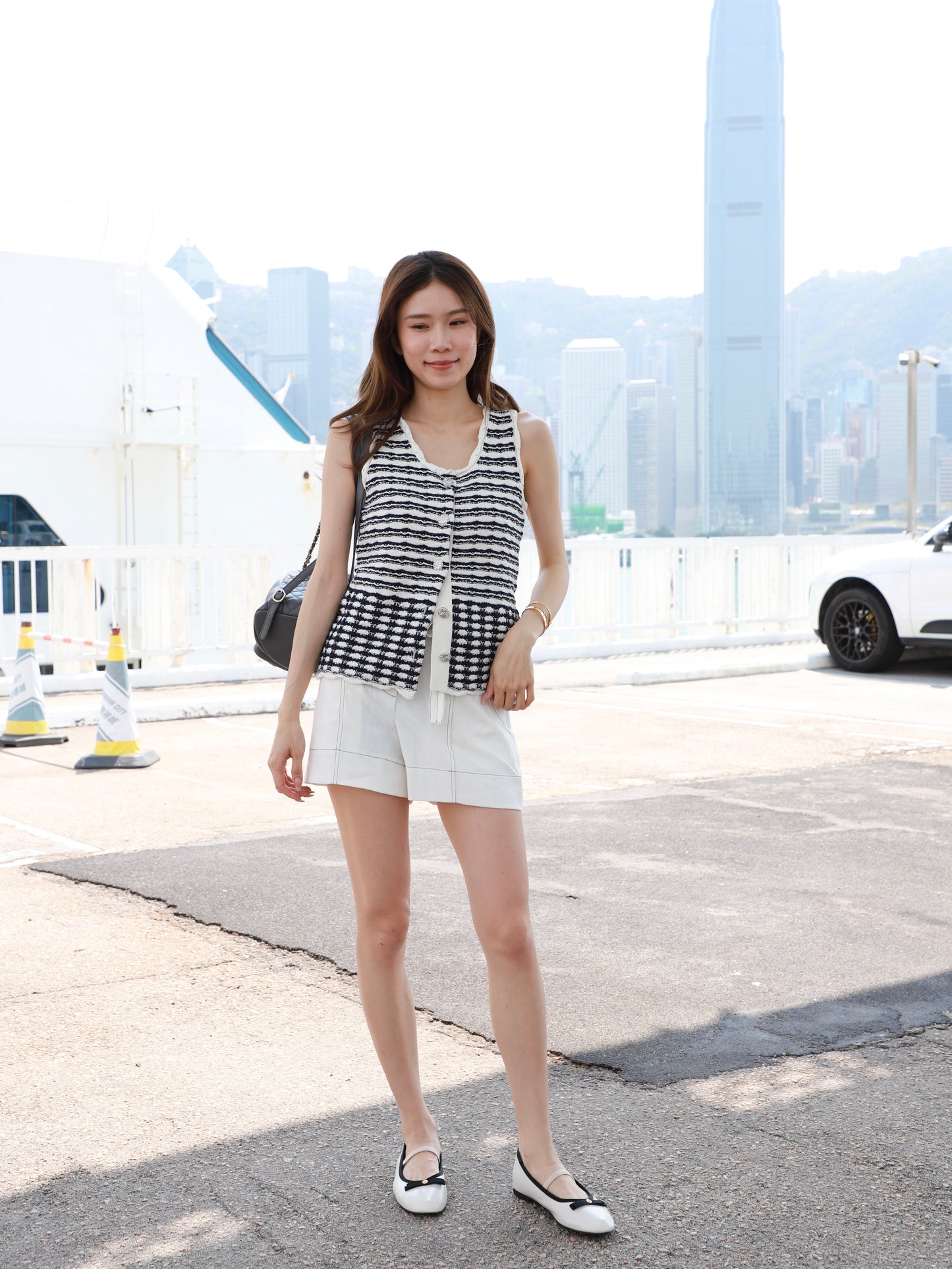 Tweed Like Knitted Tank Top