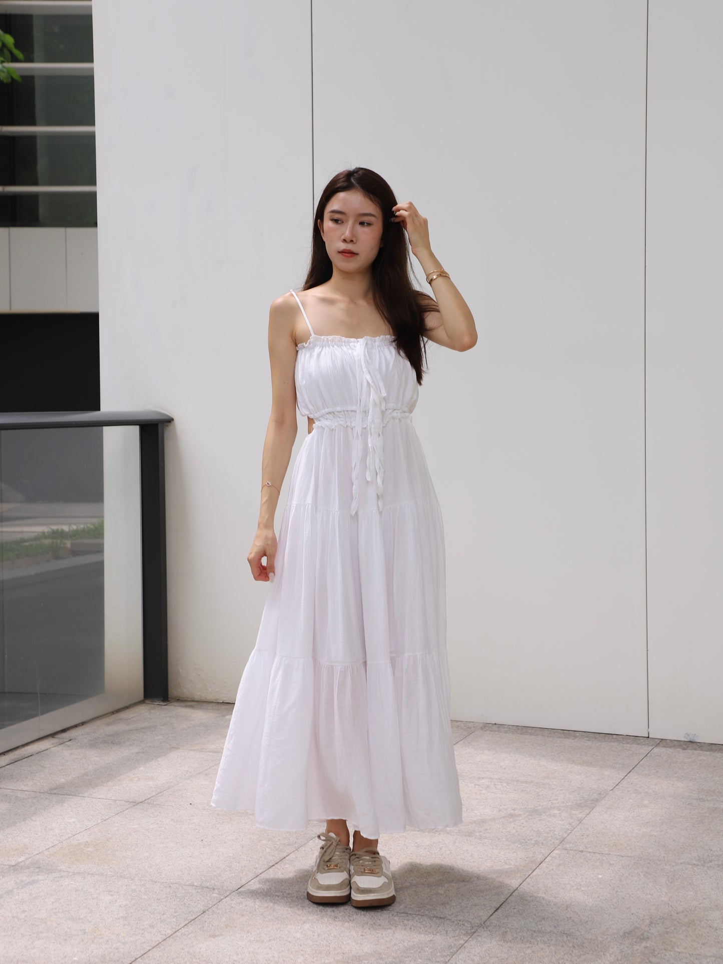 Show Back Chiffon Maxi Dress