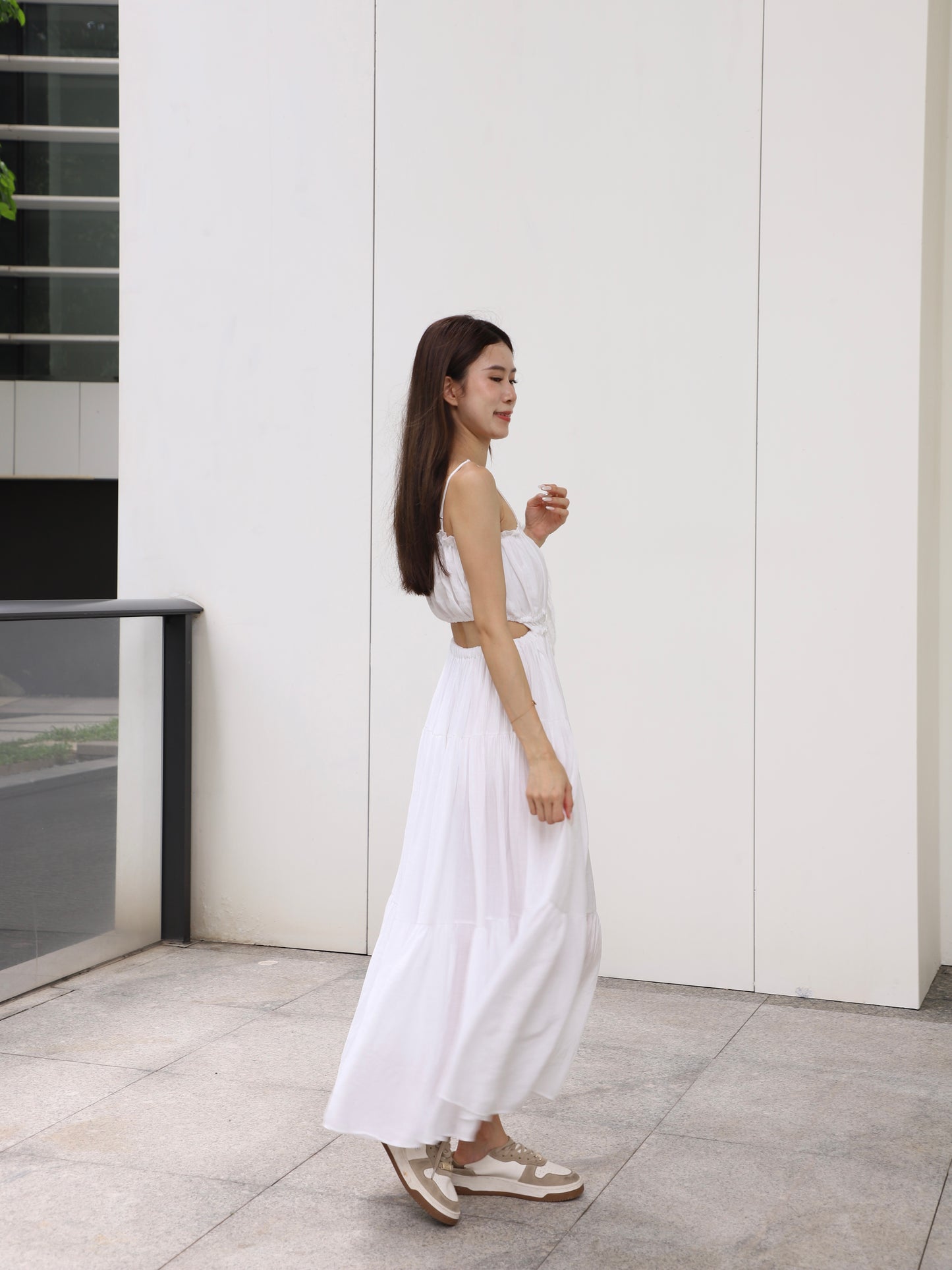 Show Back Chiffon Maxi Dress
