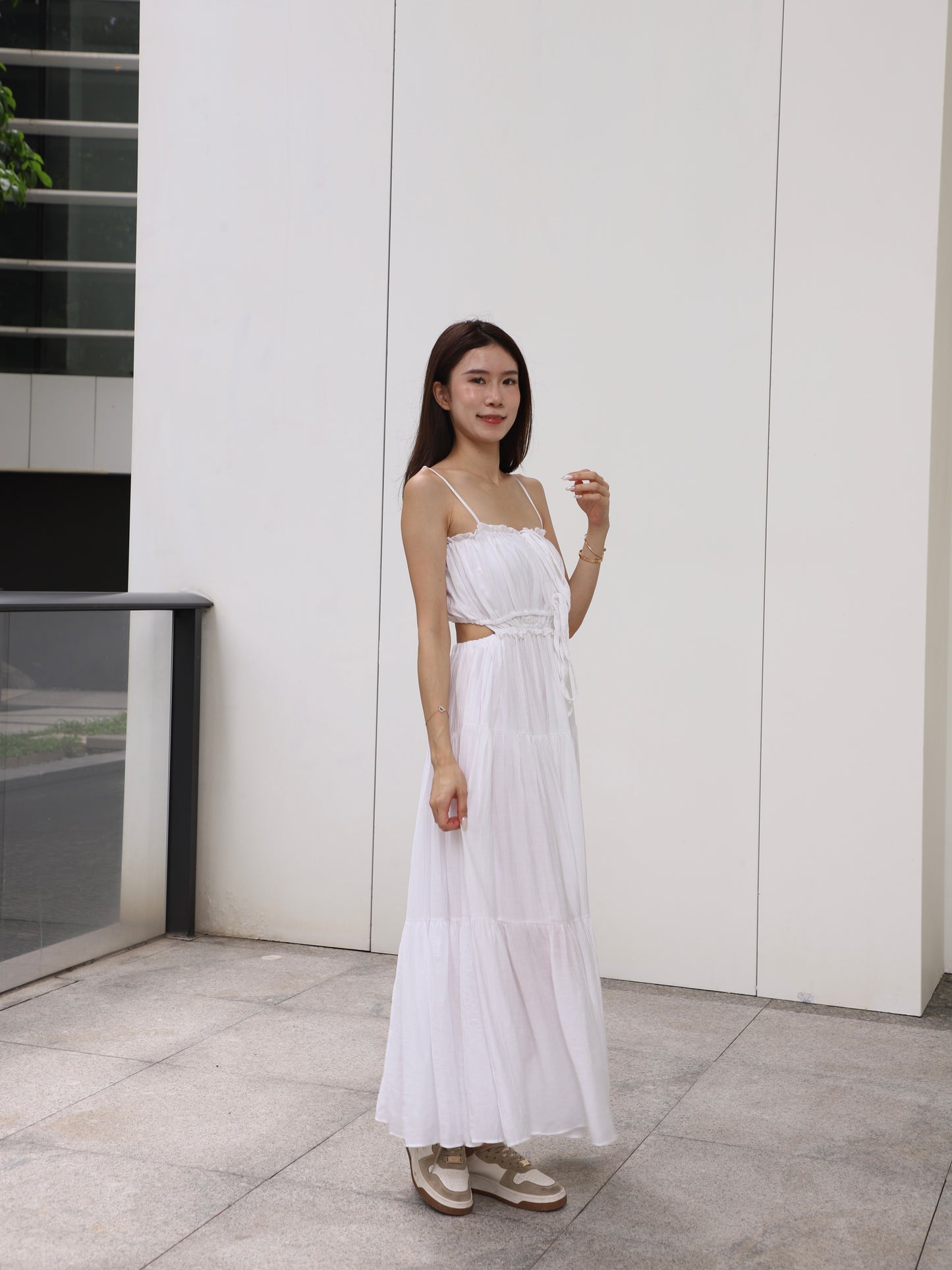 Show Back Chiffon Maxi Dress