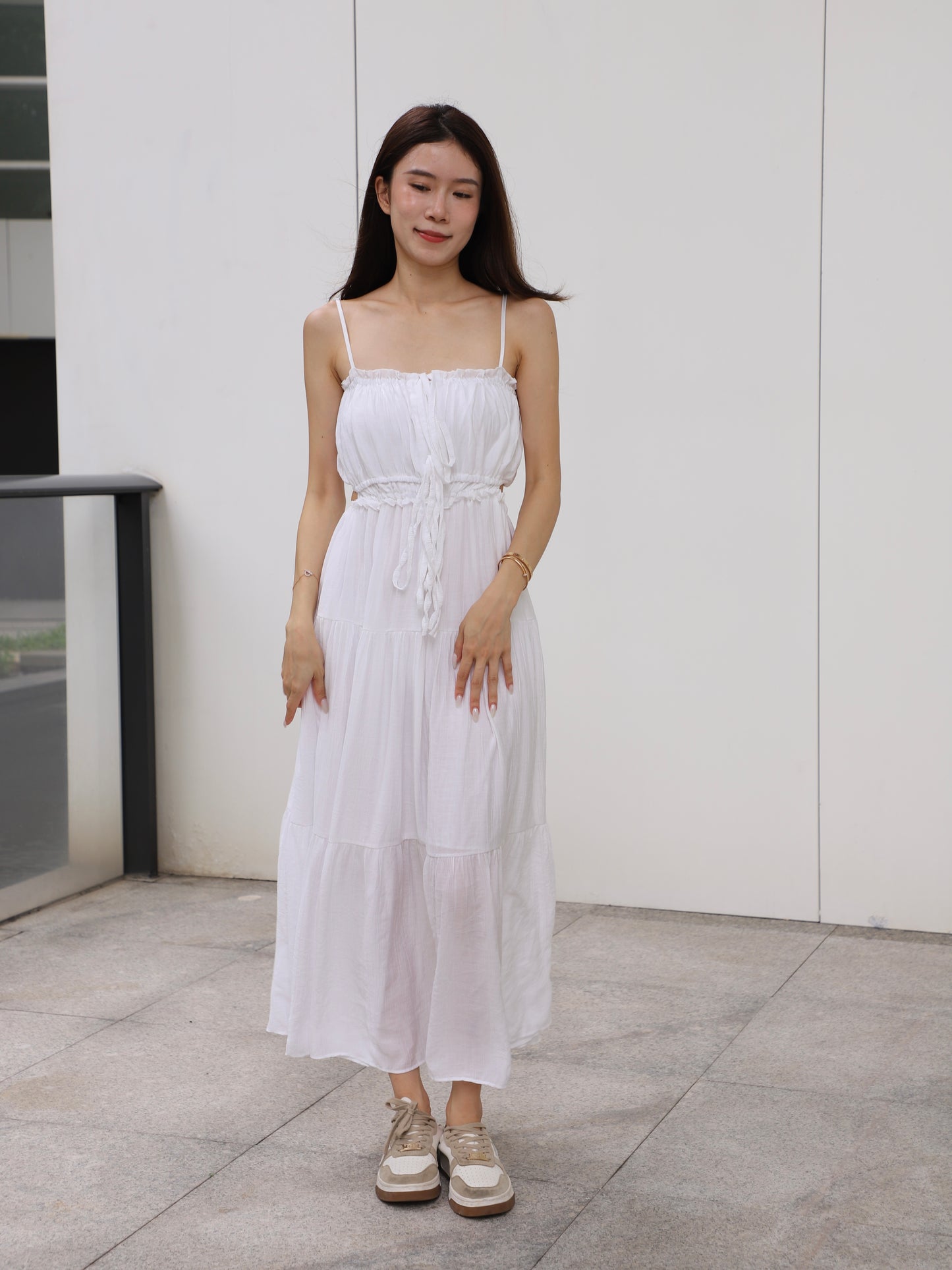 Show Back Chiffon Maxi Dress