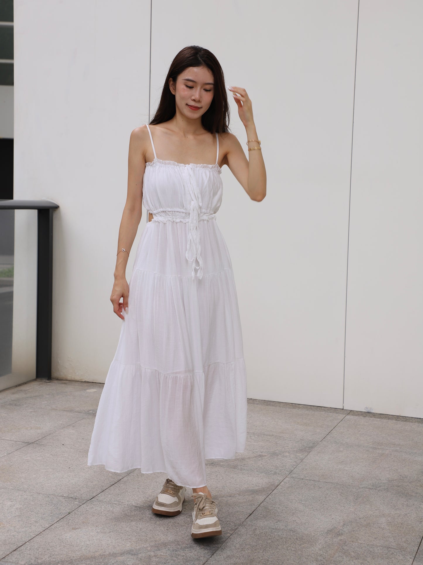 Show Back Chiffon Maxi Dress