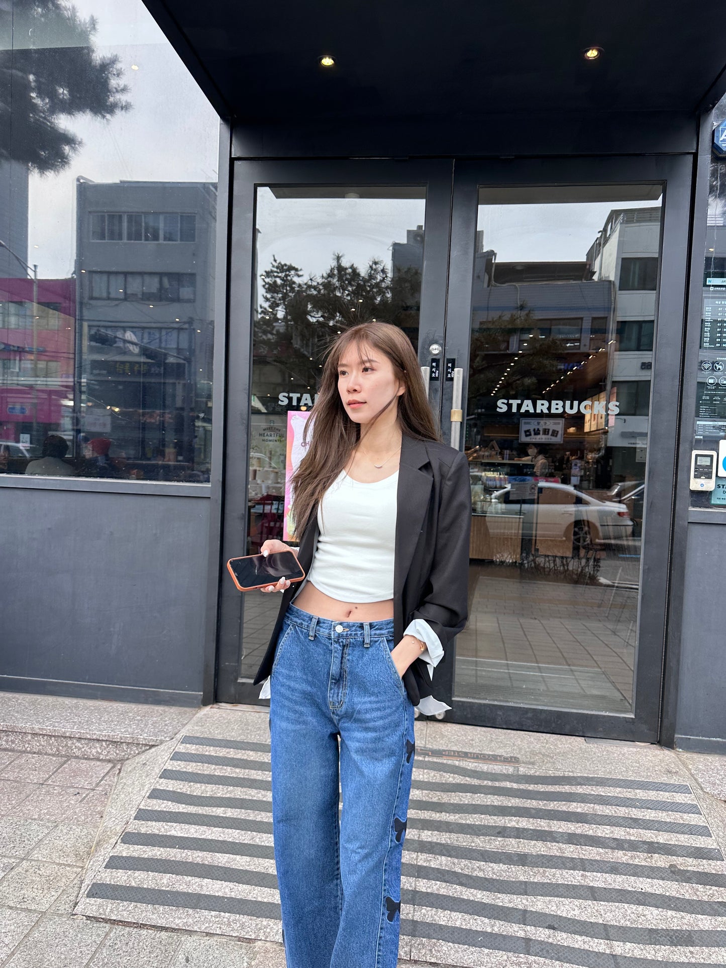 Ribbon on both side Jeans