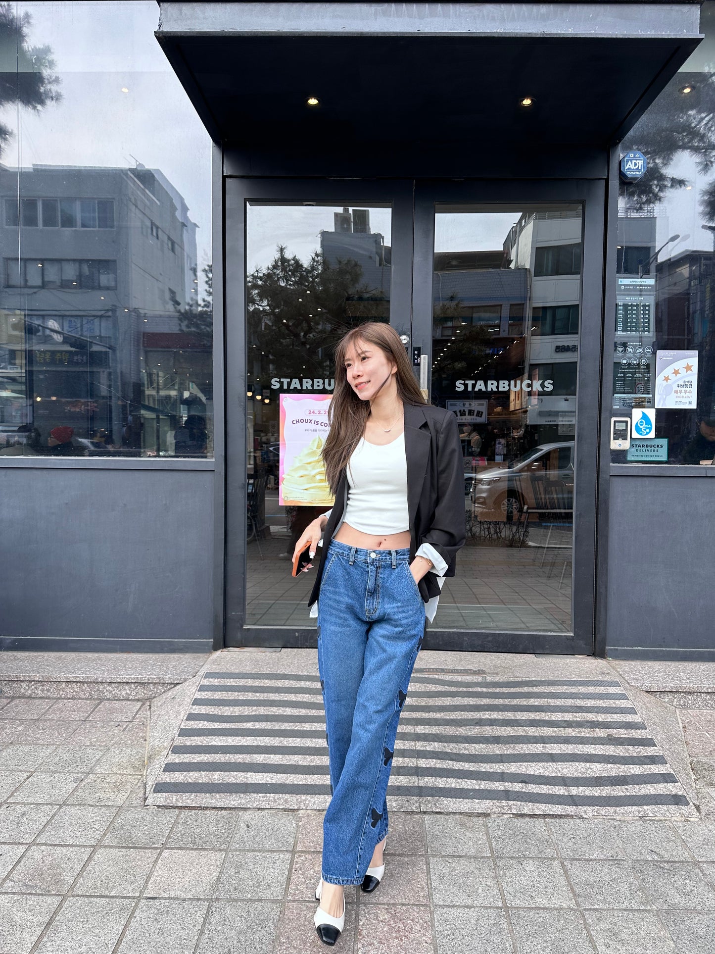 Ribbon on both side Jeans