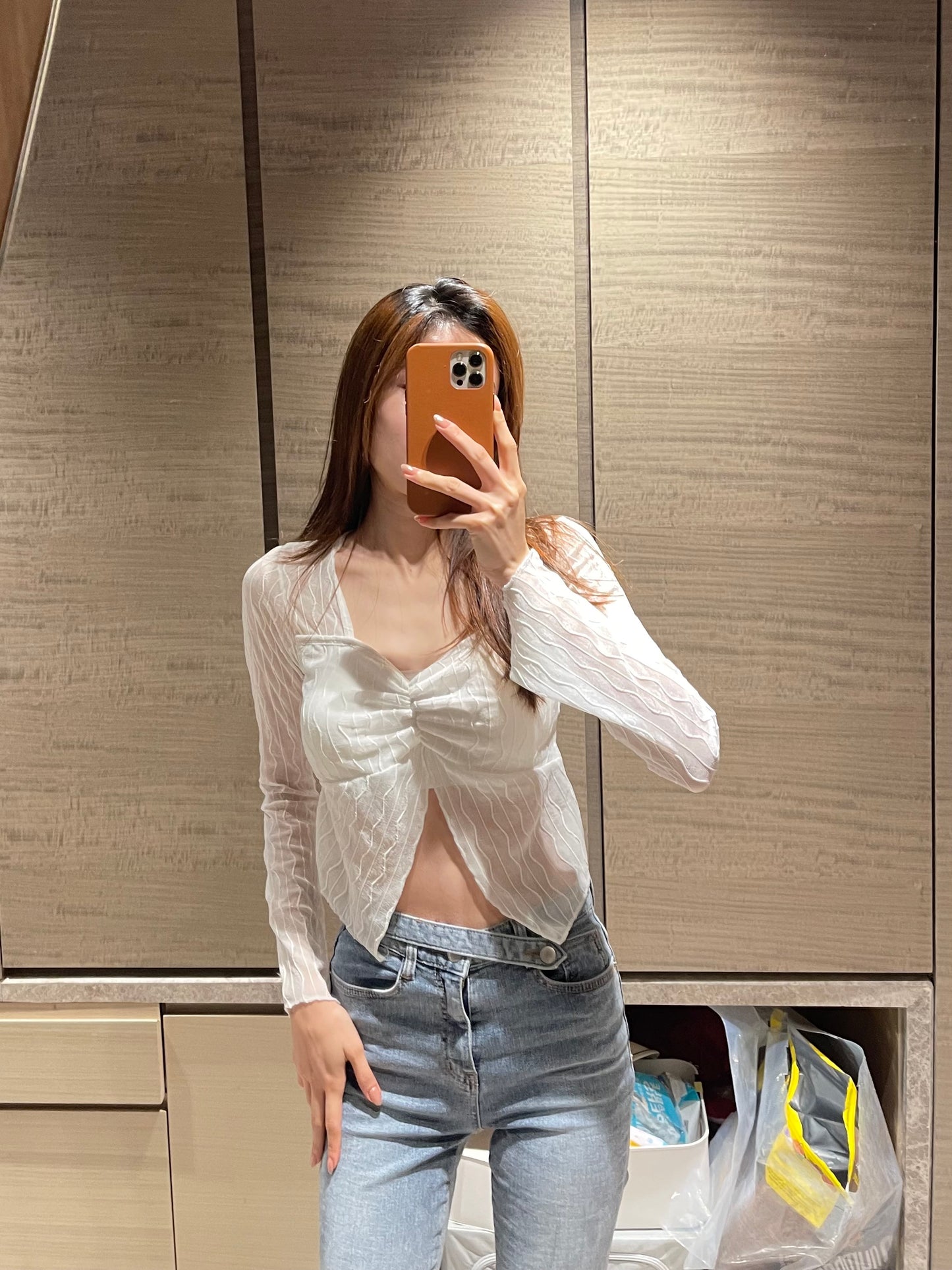 See through Slit T Top