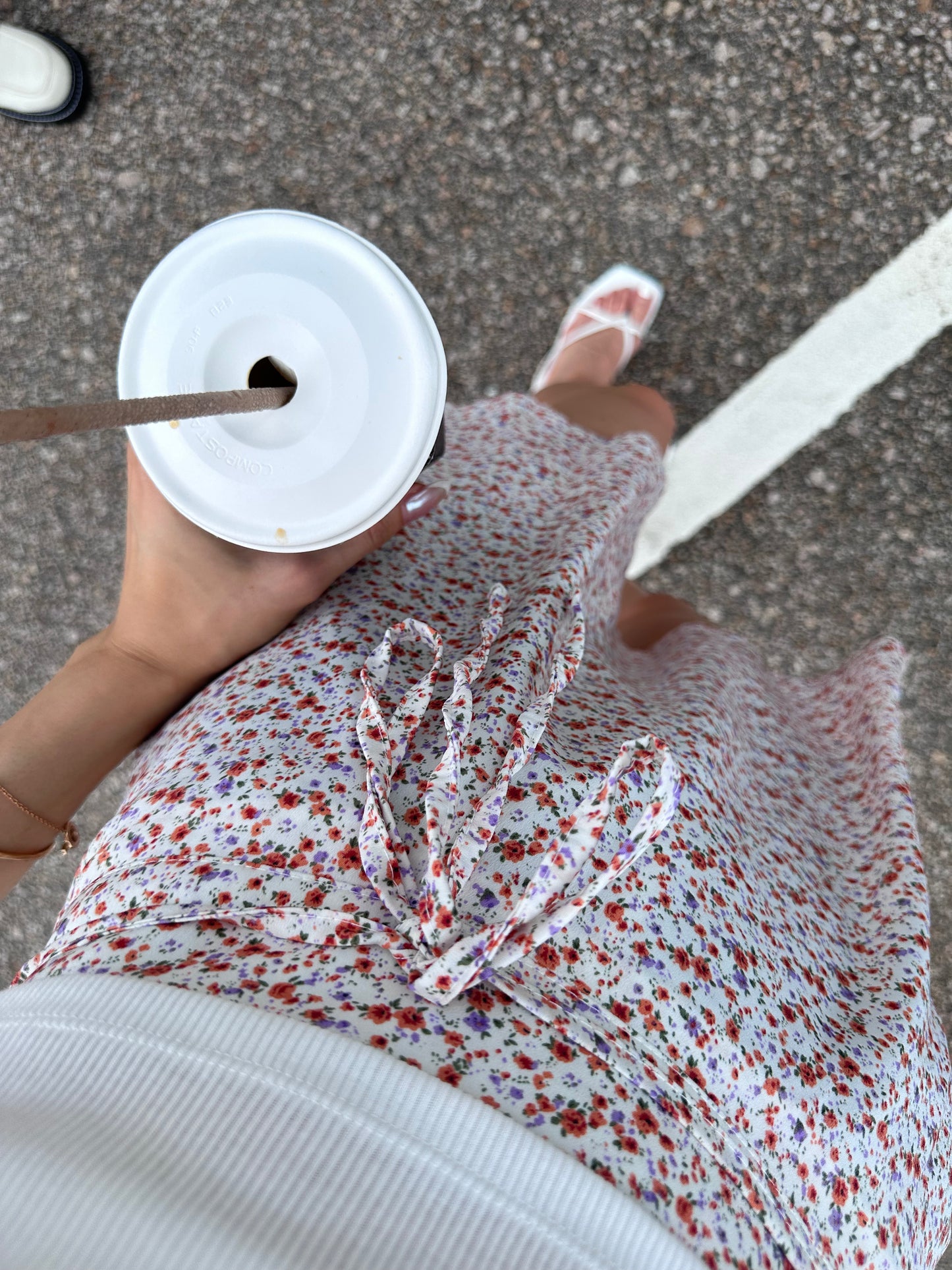 Tied Waist Floral Mini Skirt