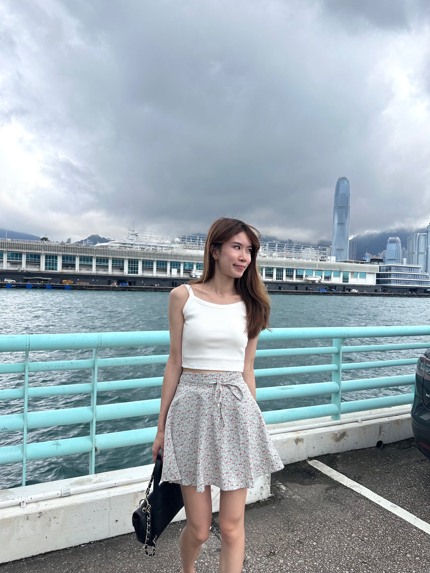 Tied Waist Floral Mini Skirt