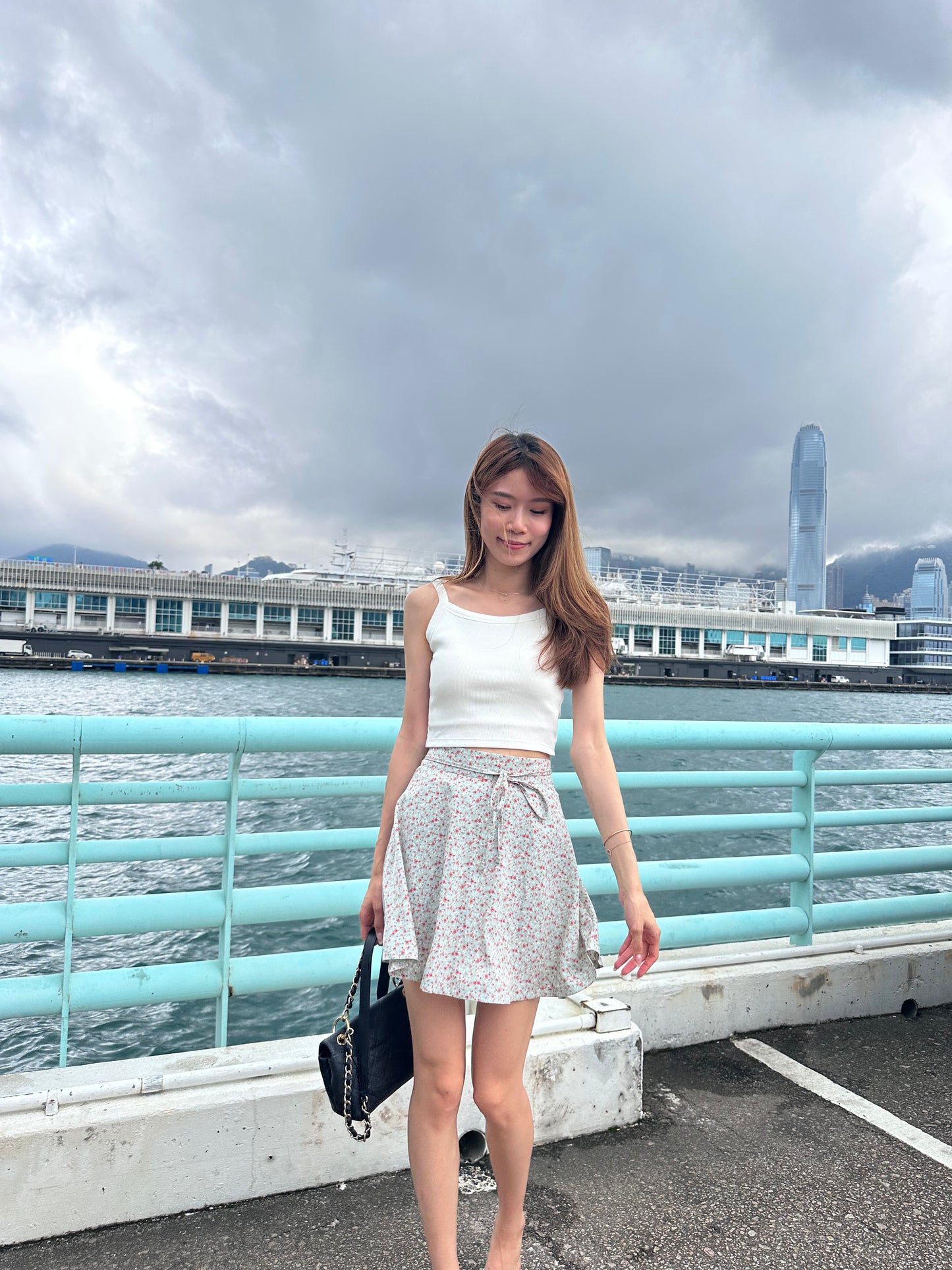 Tied Waist Floral Mini Skirt