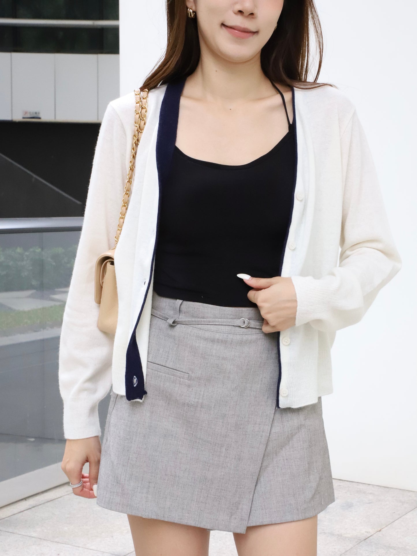 Grey Formal Skirt Shorts