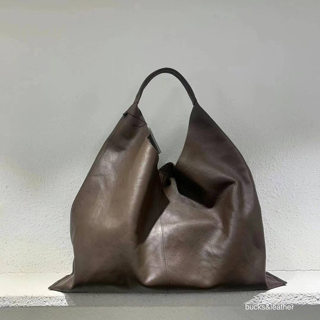 Real Leather Triangle Bag