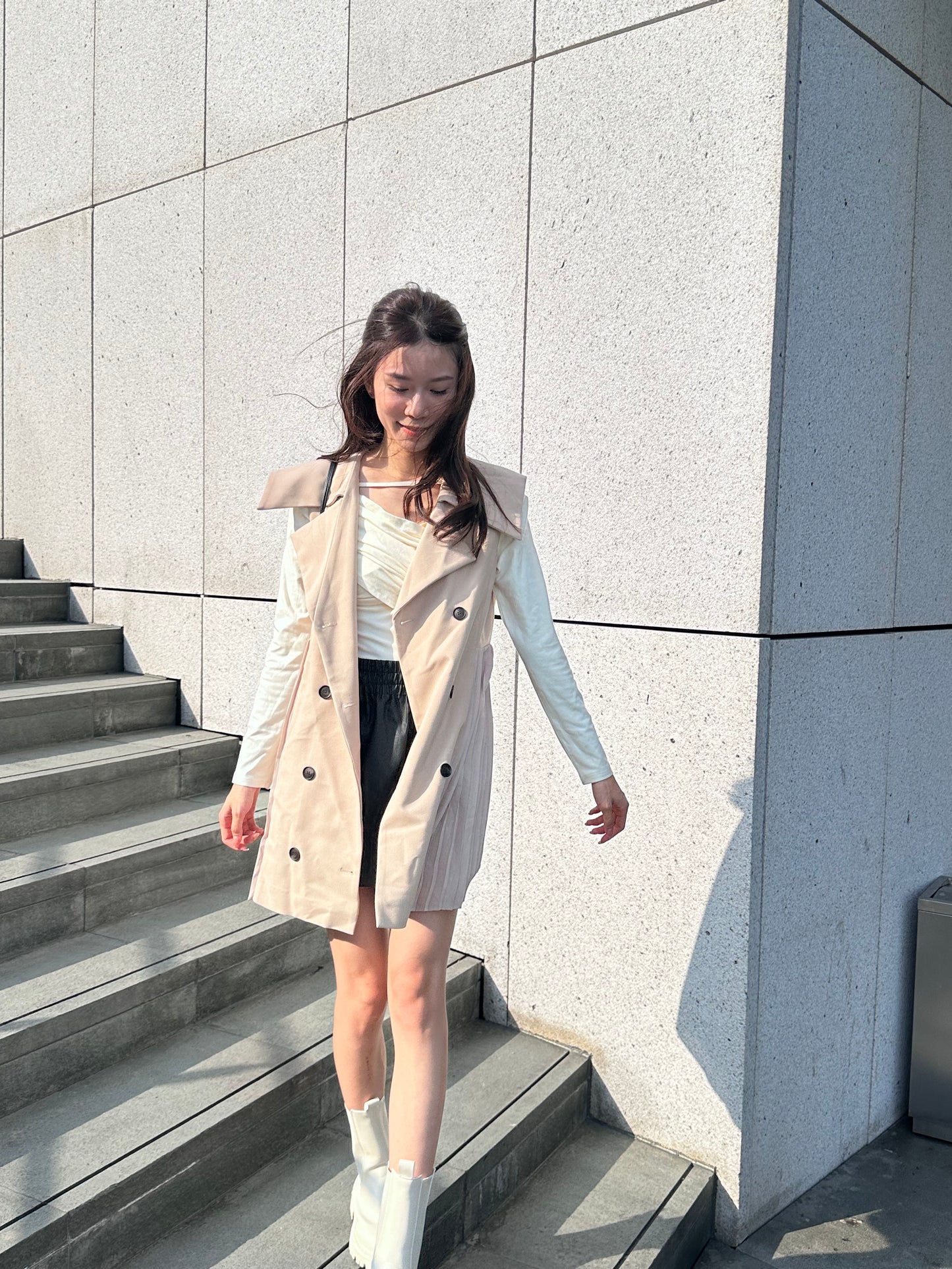 Strap on chest Long Sleeves Top