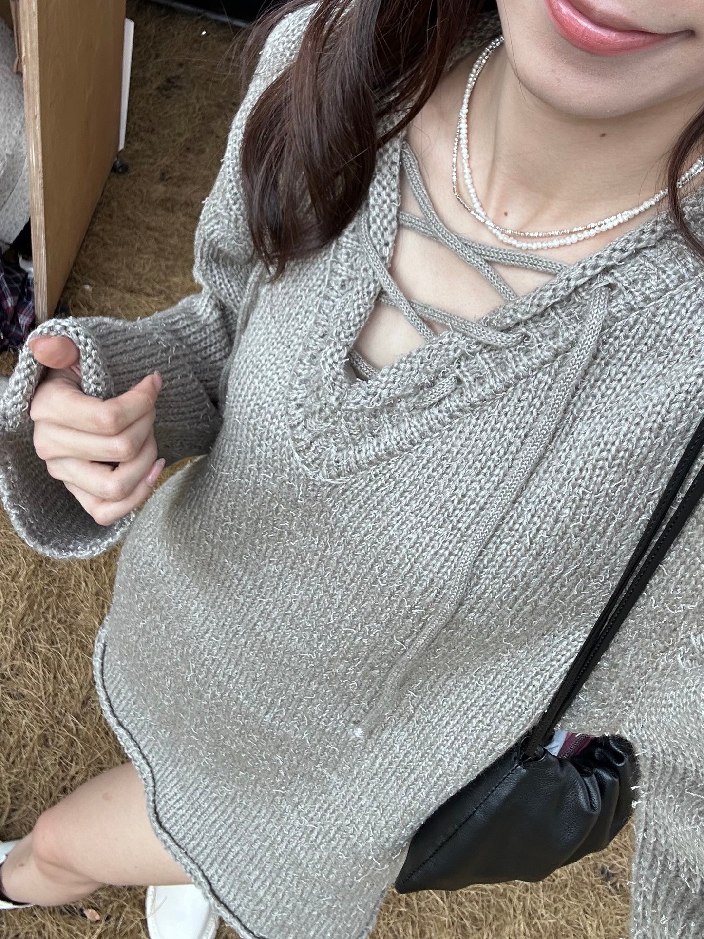 Tied on the Chest Oversize Cardigan