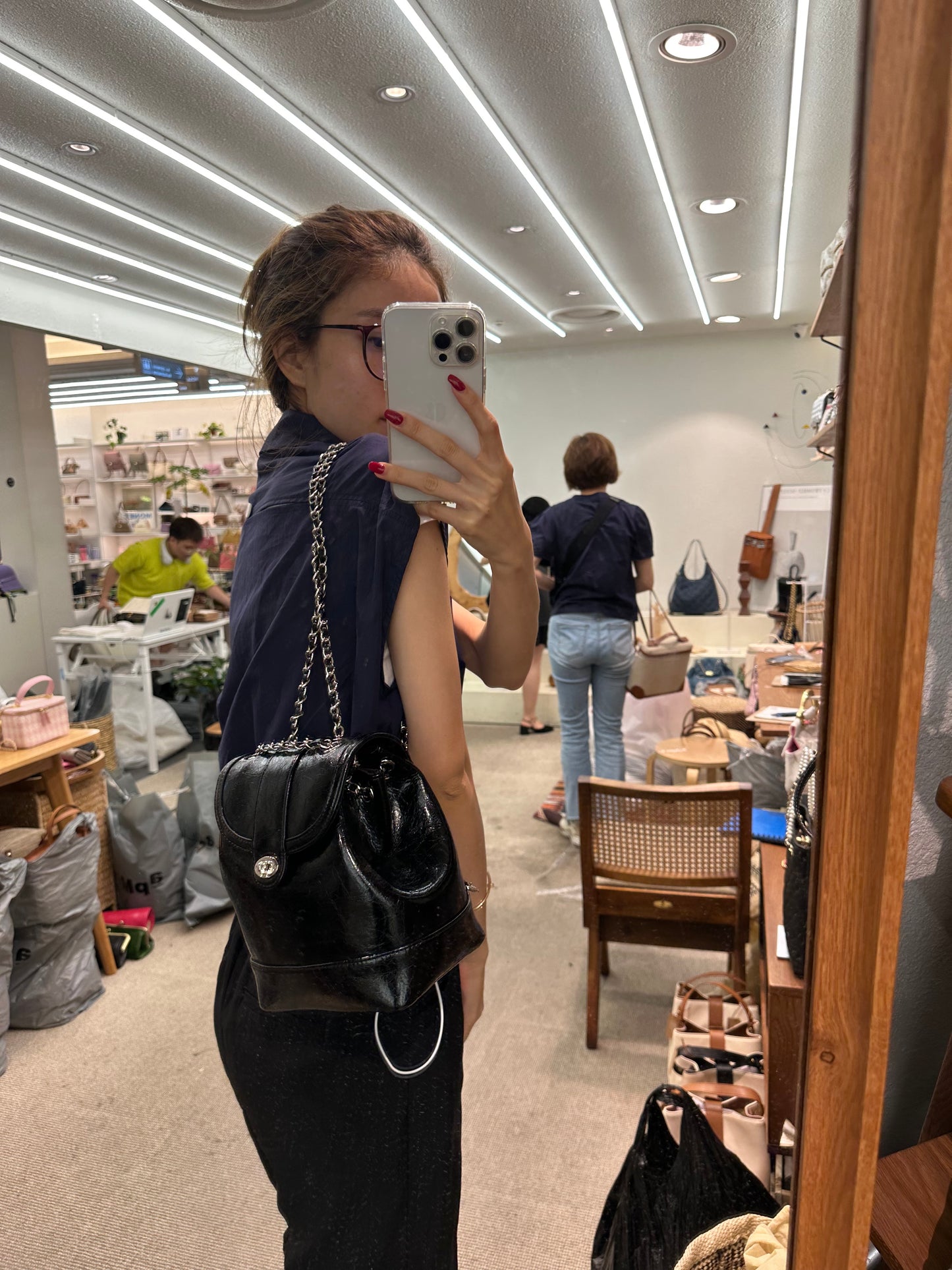 Real Leather Chain Bag