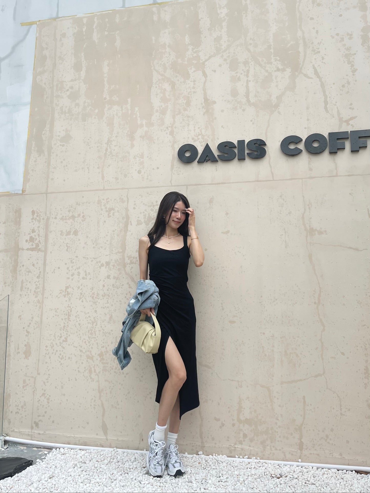 Square Neck Slit Maxi Dress