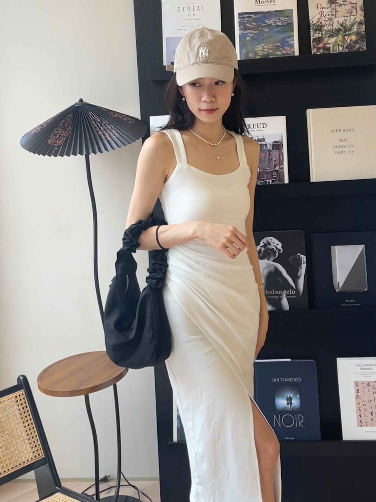 Square Neck Slit Maxi Dress
