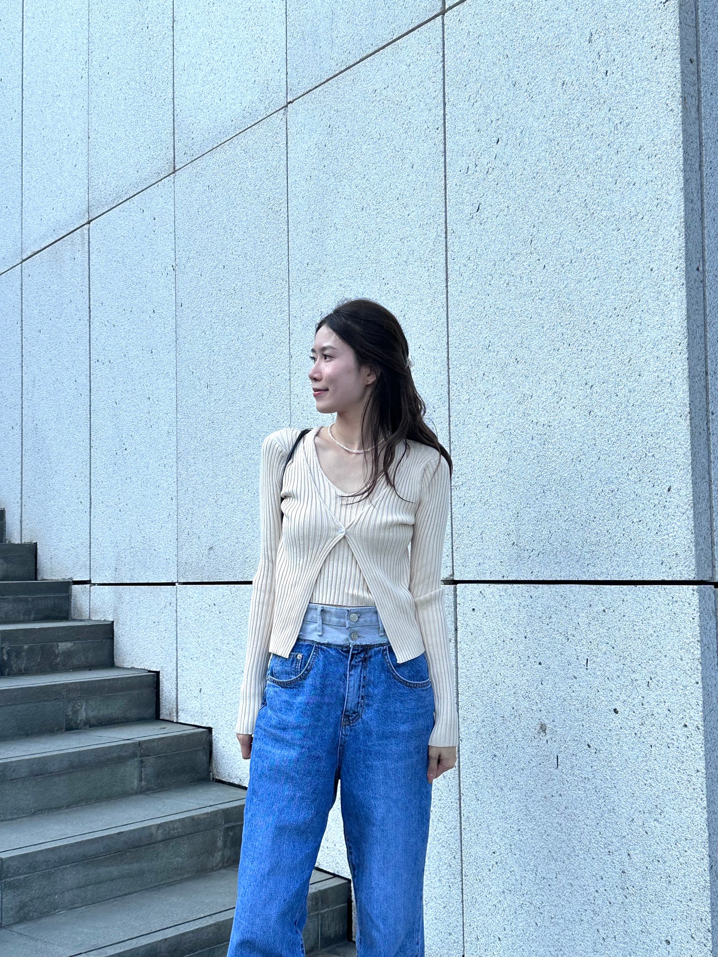 Cross Neck Attachable Cardigan