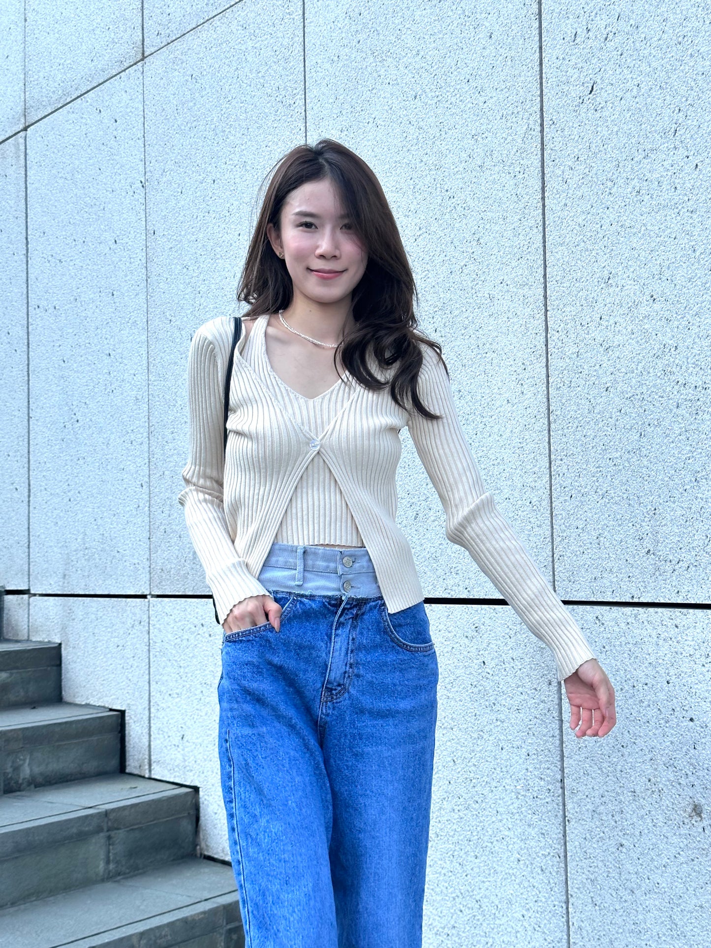 Cross Neck Attachable Cardigan