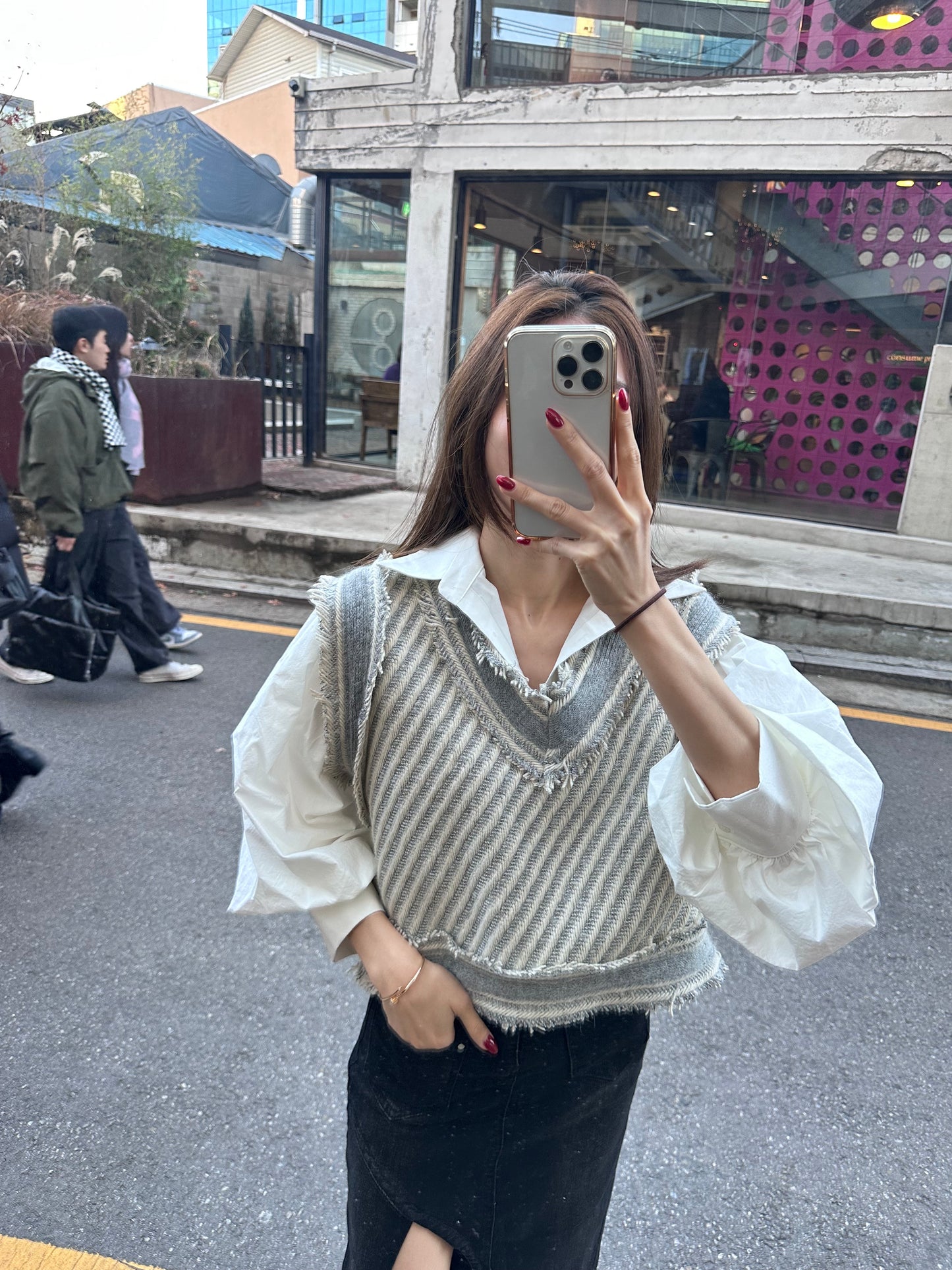 Striped Ruffles Vest