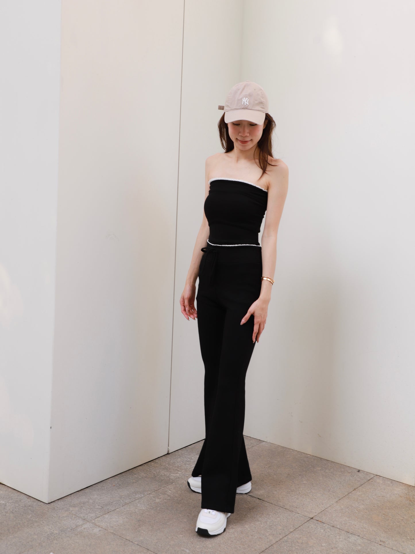 Lace Top & Flare Pants Set