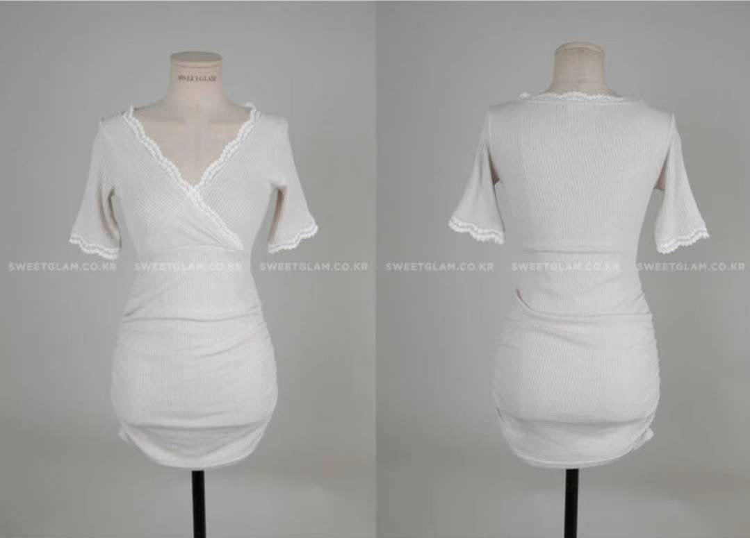 Lace Outline Sexy Mini Dress