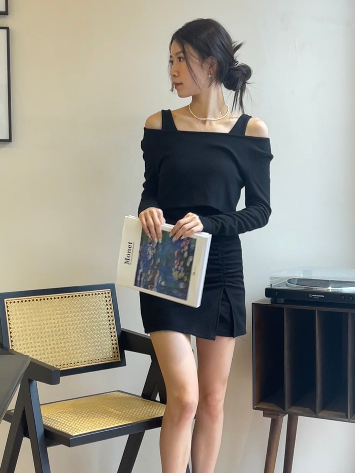Tied Up with Slit Top & Mini Dress Set