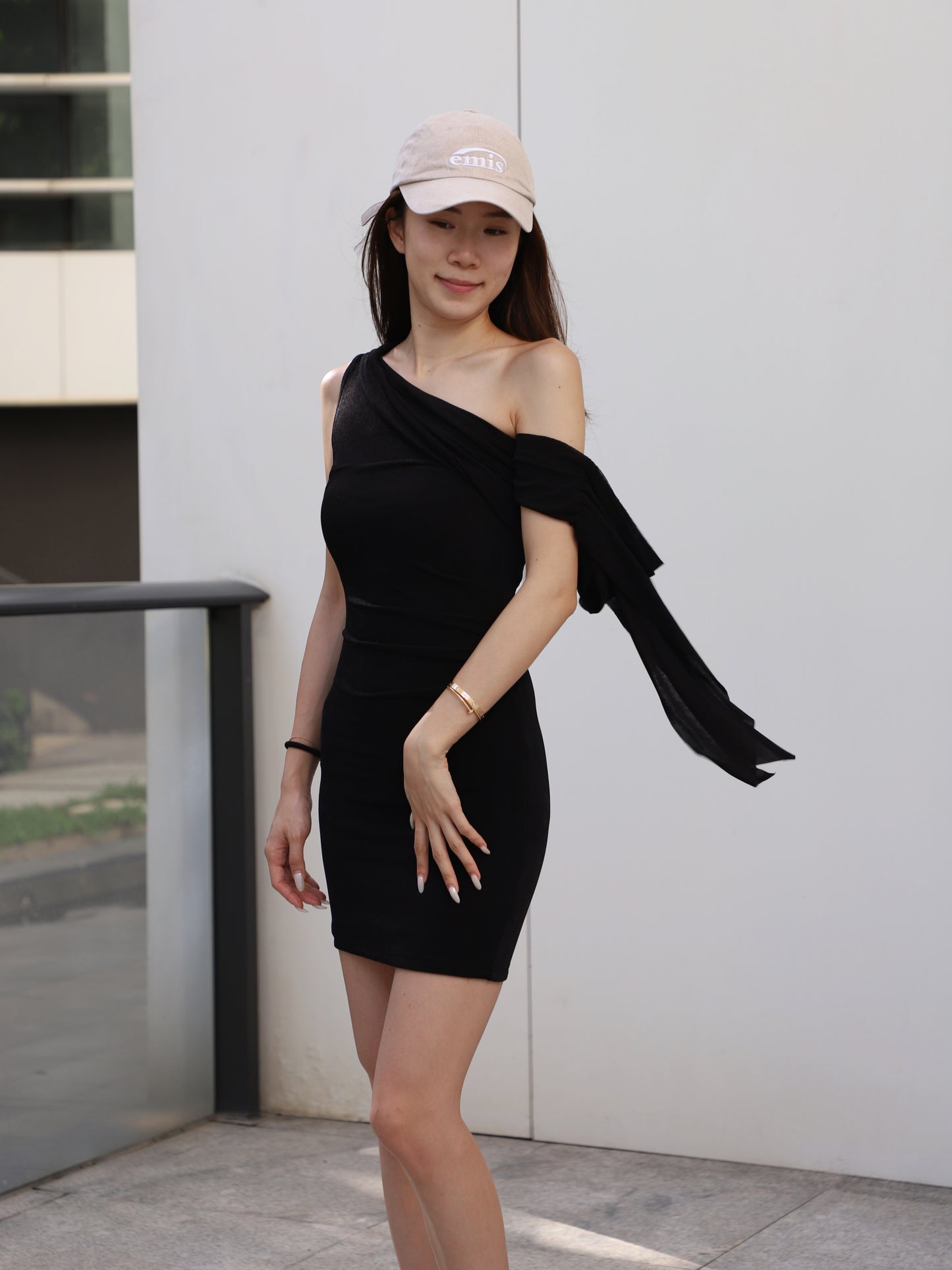 One Side Tail Mini Dress