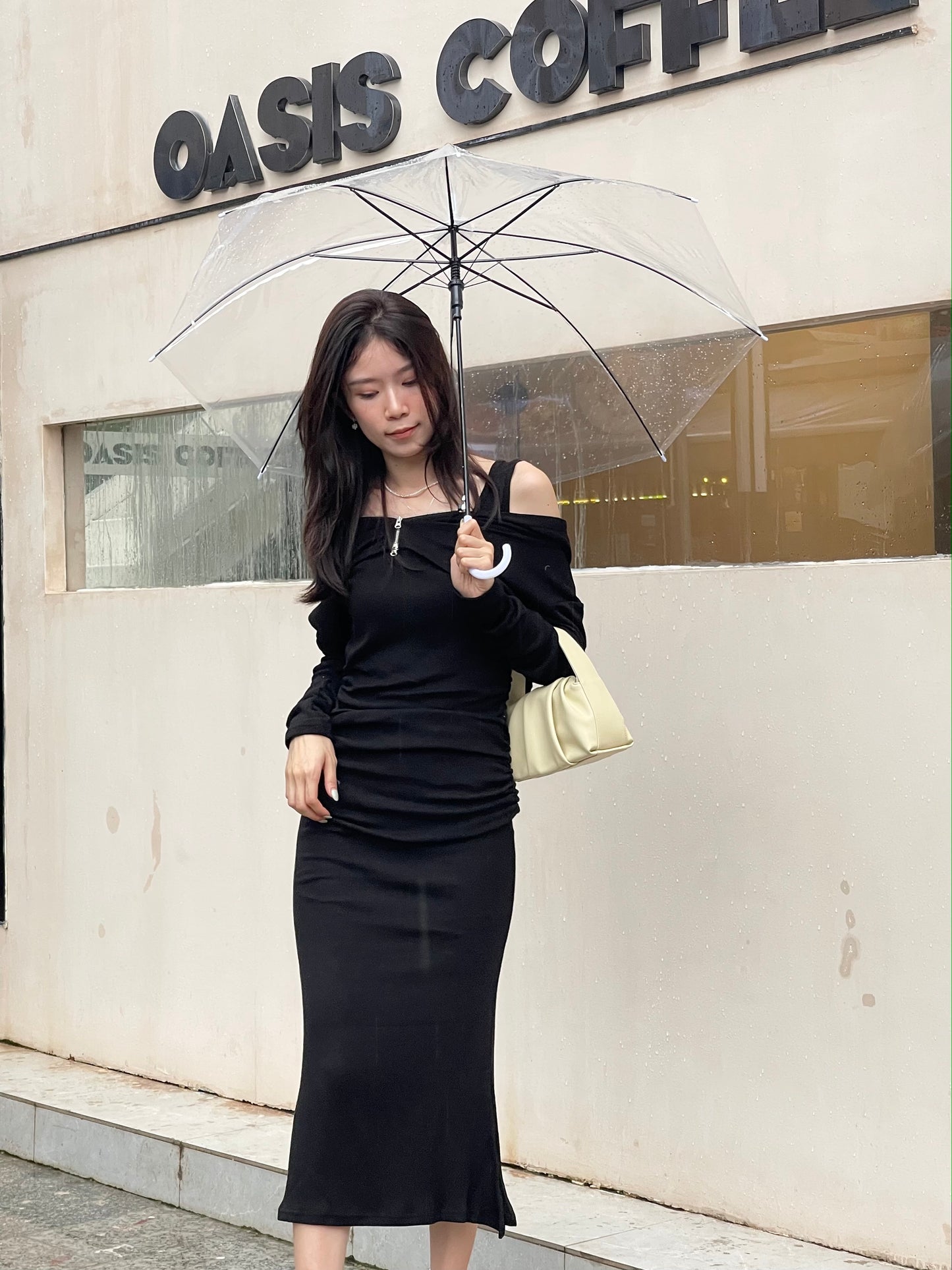 Zip Up Cardigan & Maxi Dress Set