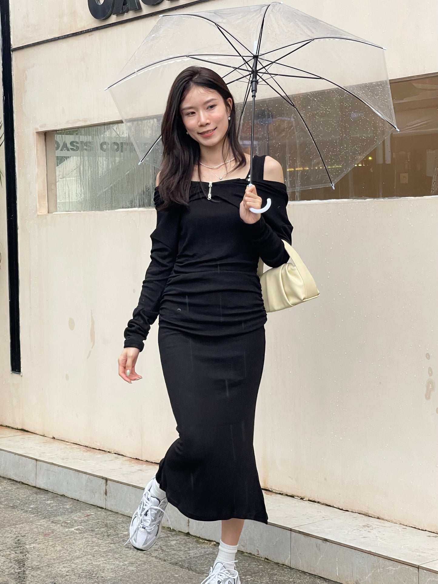 Zip Up Cardigan & Maxi Dress Set