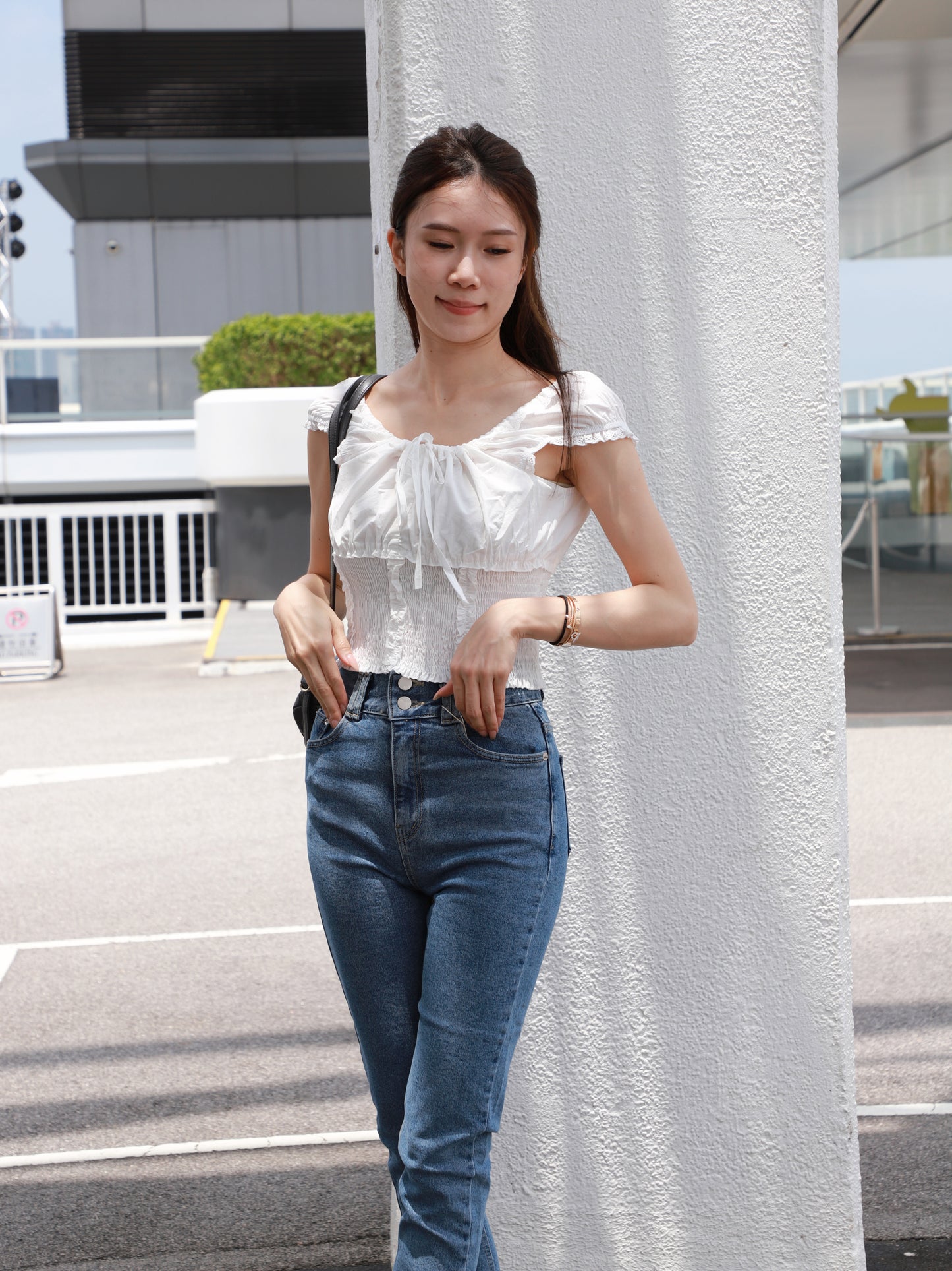 Lace Tied Mini Cropped T Top