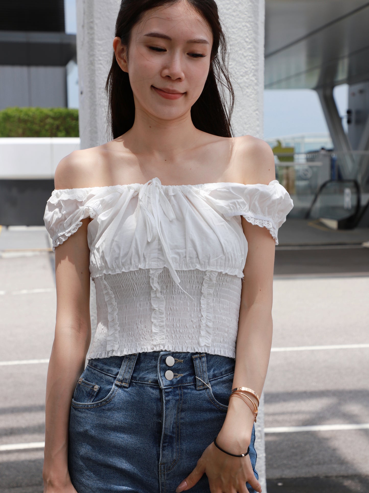 Lace Tied Mini Cropped T Top